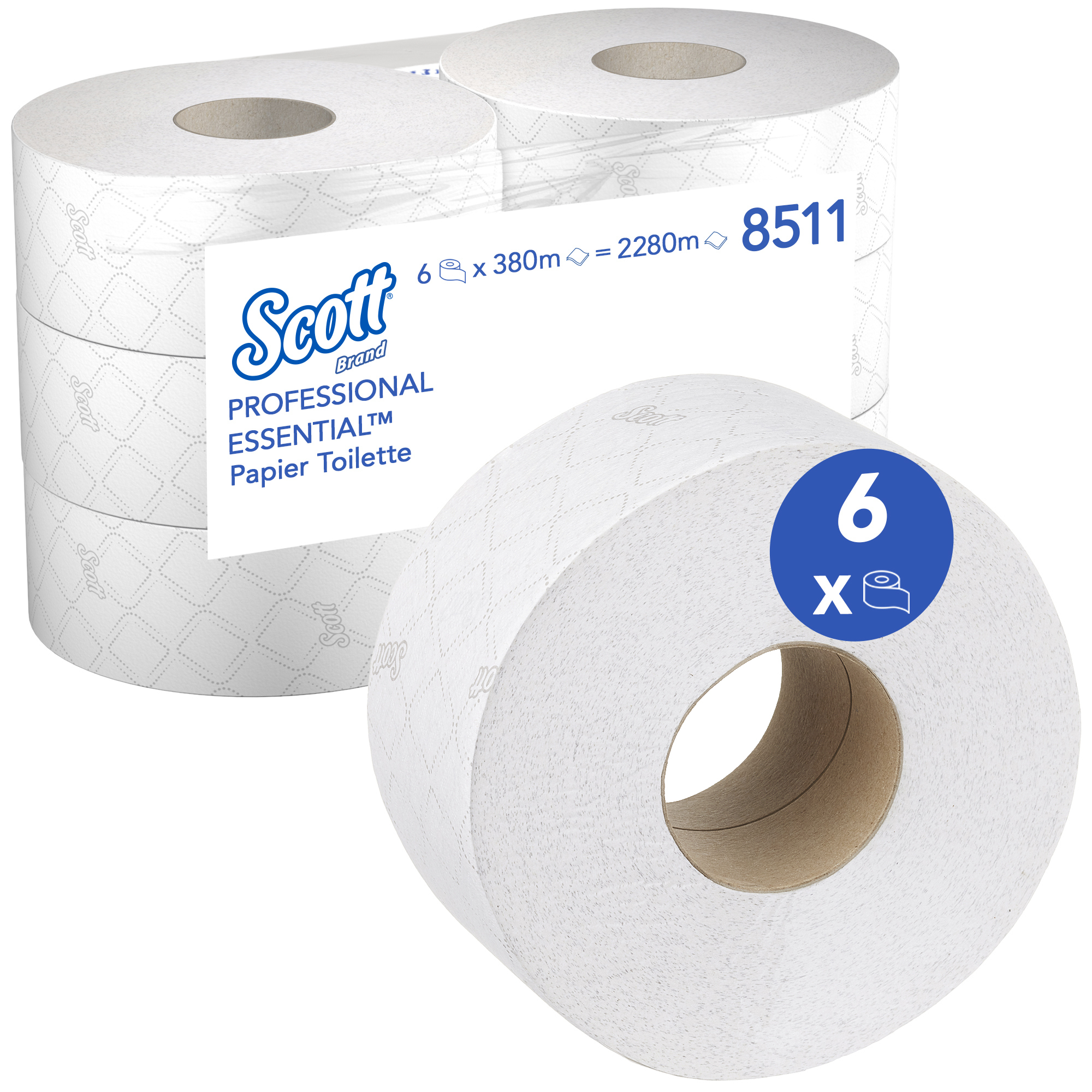 Scott® Toilettenpapier Essential™ 2-lagig weiß 6 Rl./Pack.