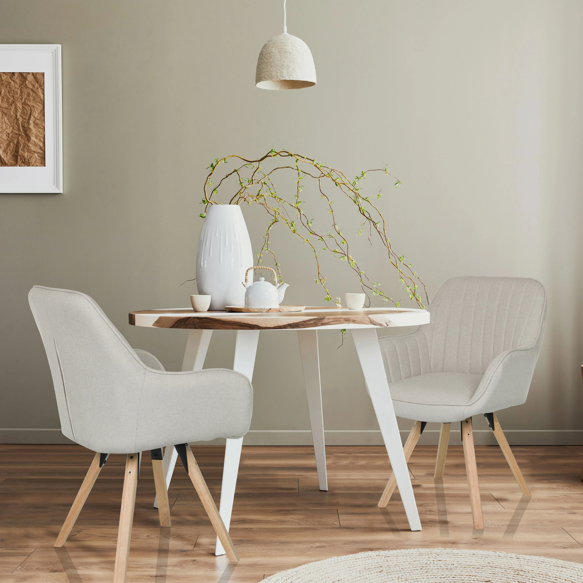 hjh OFFICE Besucherstuhl SCANDI SOFT 110kg 100 % Polyester creme