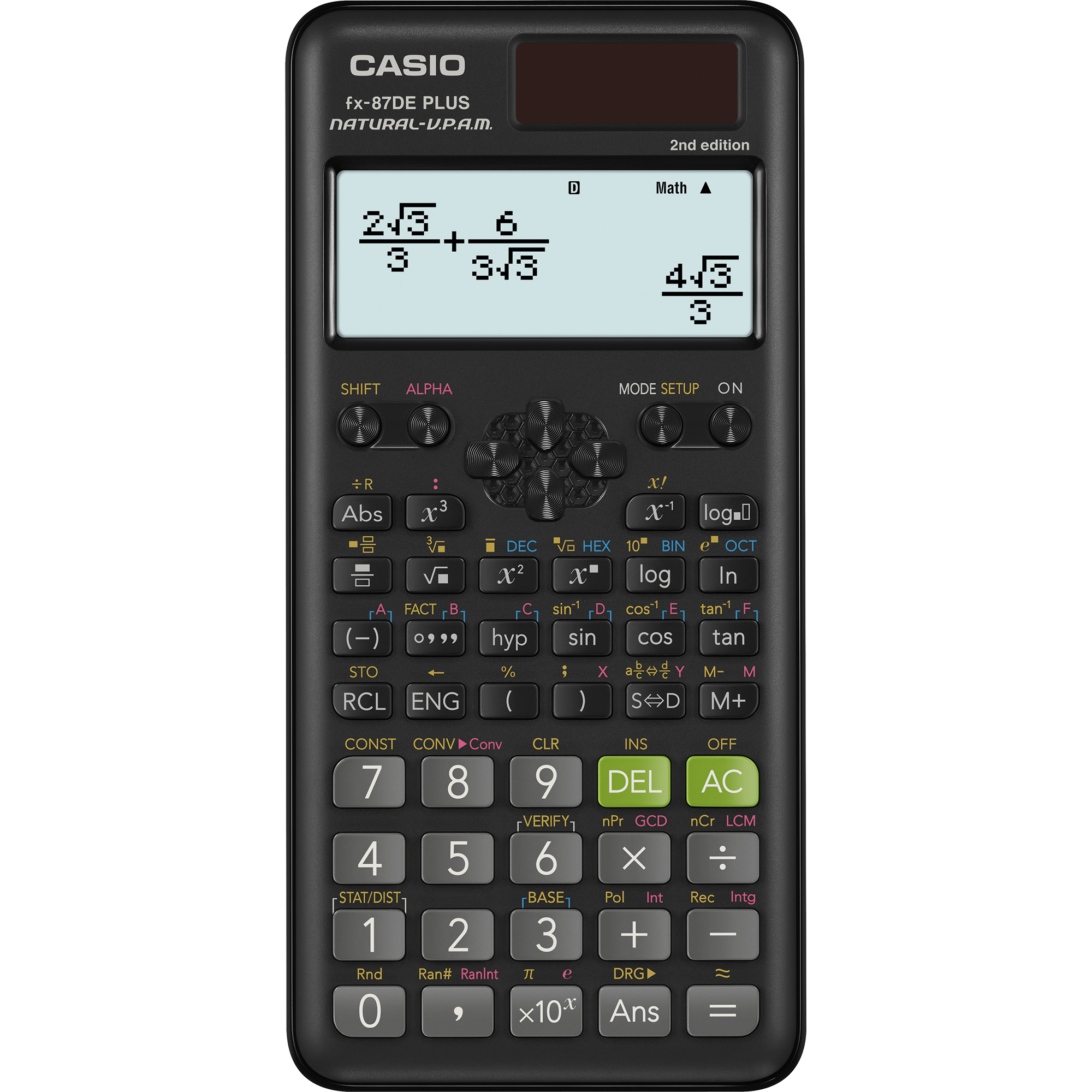 CASIO® Schulrechner FX-87DE PLUS 2ND EDITION 1 x 16-stellig, 1 x 10-stellig 502 Funktionen schwarz