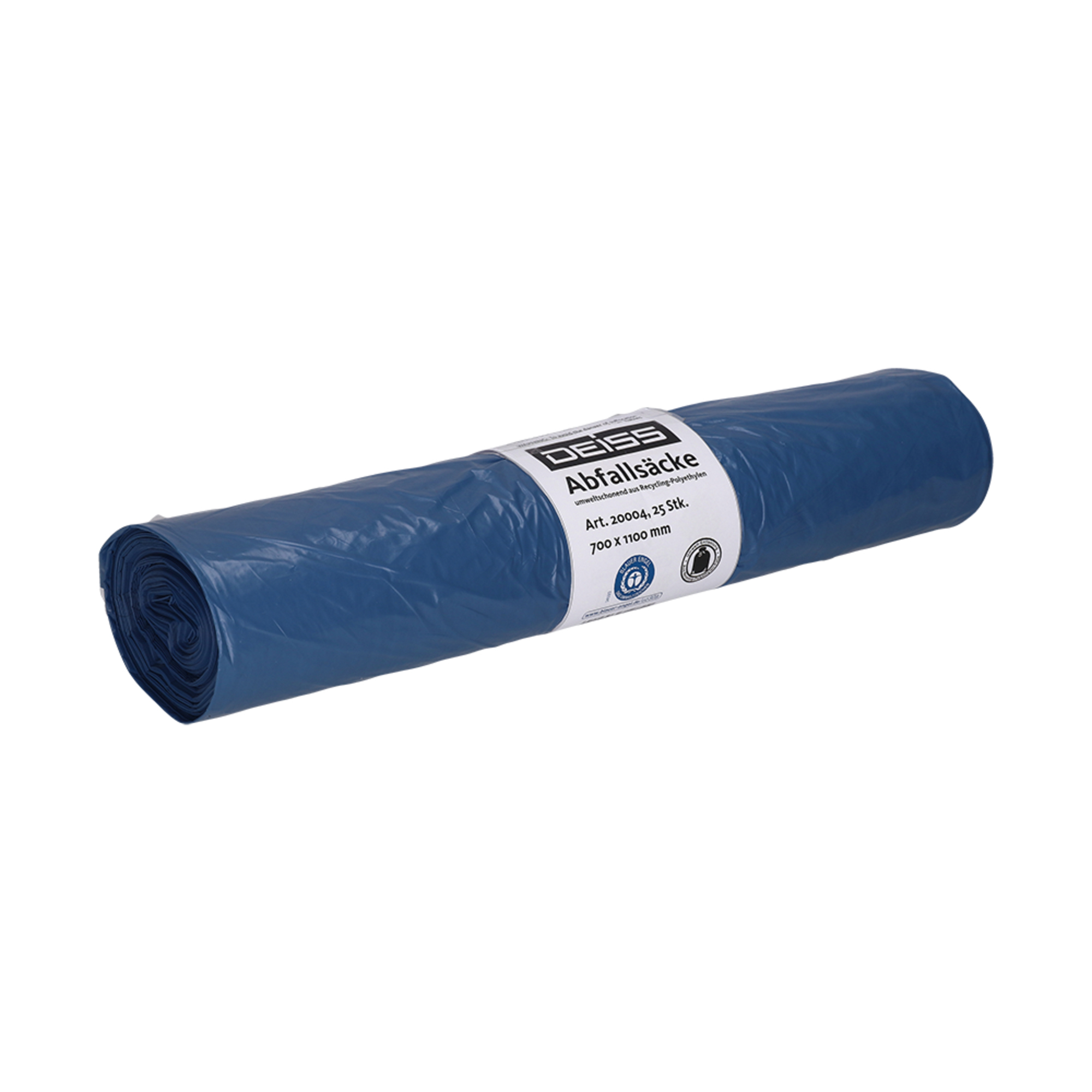 STANDARD Müllsack 70 x 100 cm (B x H) 29µm 120l LDPE, 98 % recycelt blau 25 St./Pack.