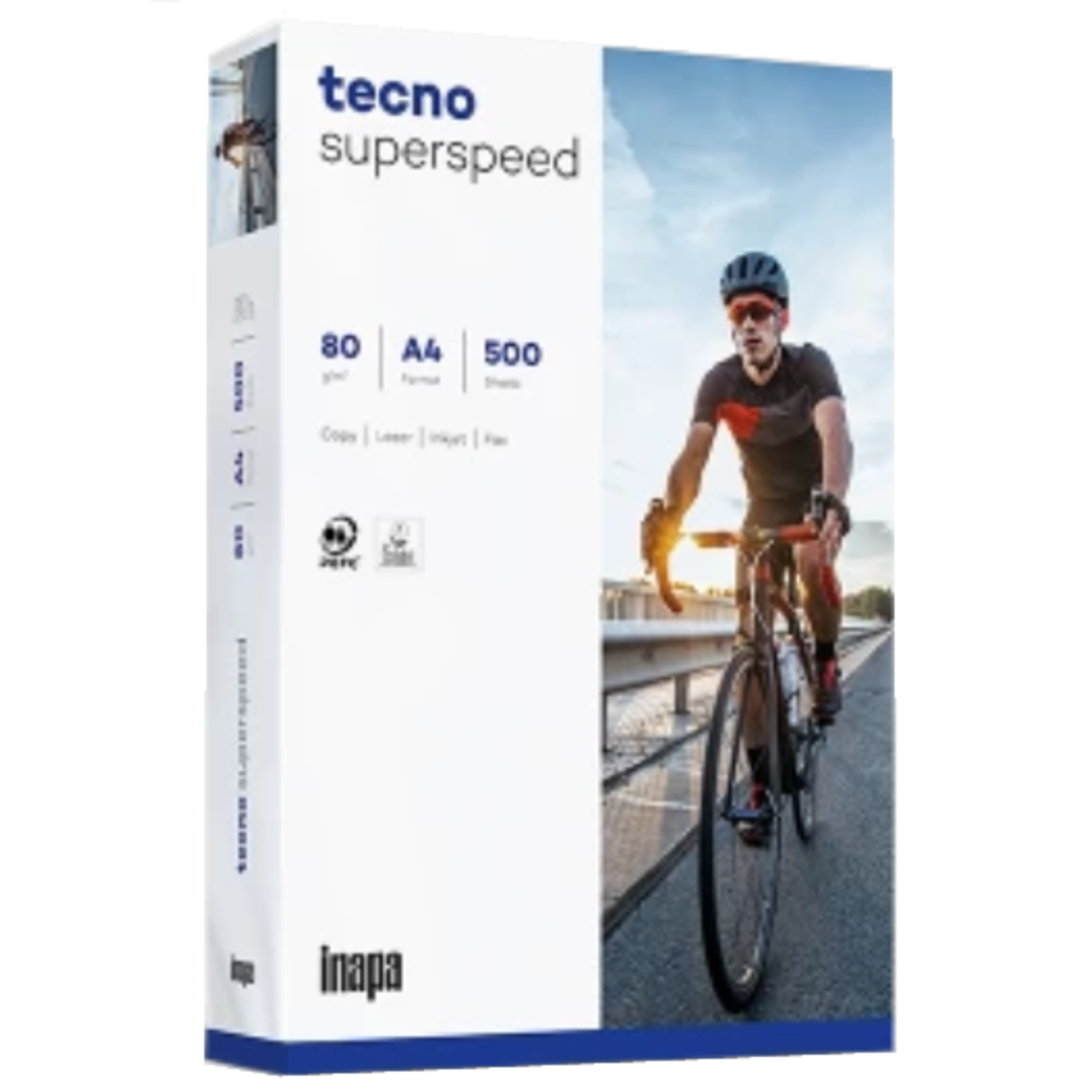 inapa tecno Kopierpapier superspeed DIN A4 80g/m² elementar chlorfrei gebleicht weiß 500 Bl./Pack.