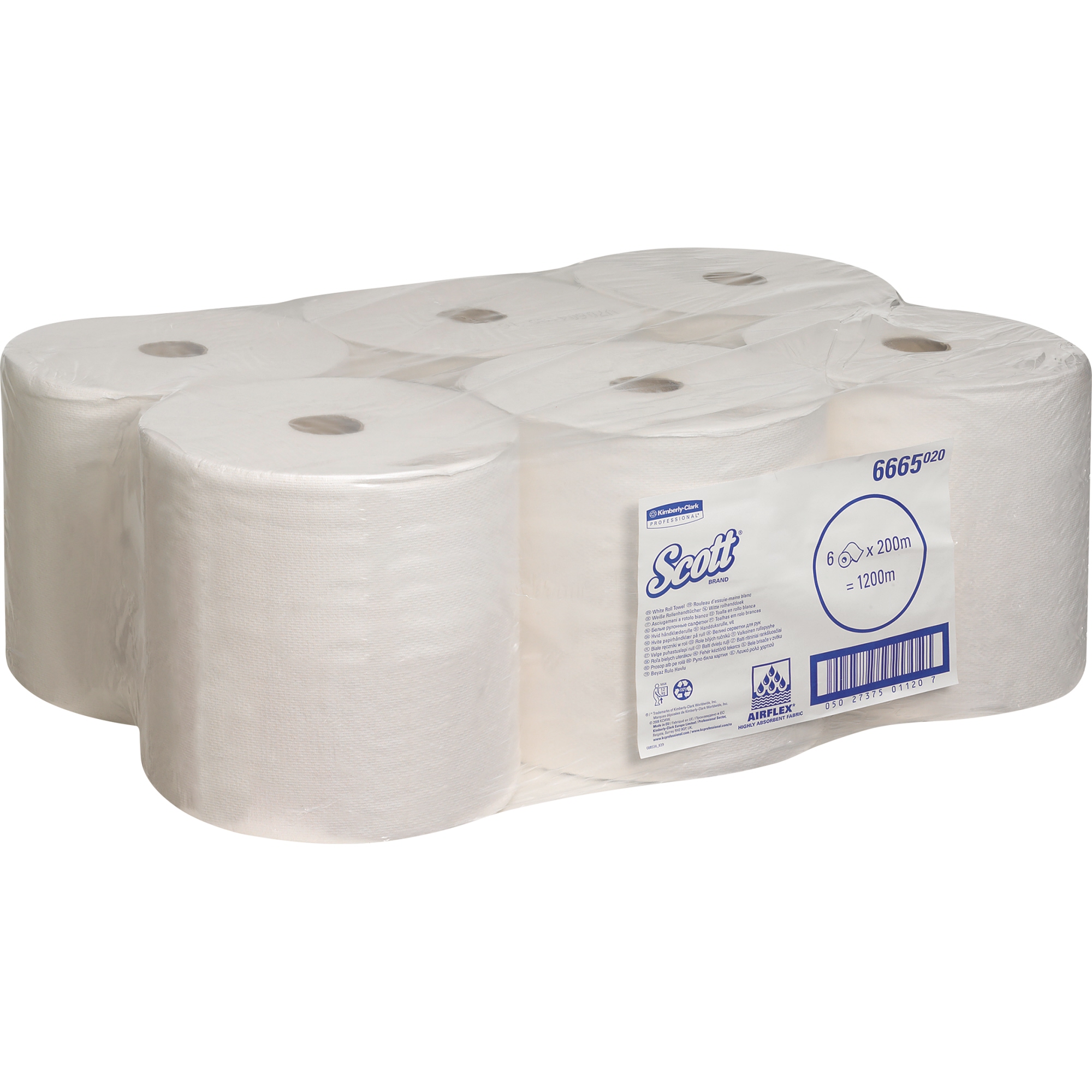Scott® Handtuchrolle Performance 19,8 cm x 200 m (B x L) Airflex™ weiß 6 Rl./Pack.