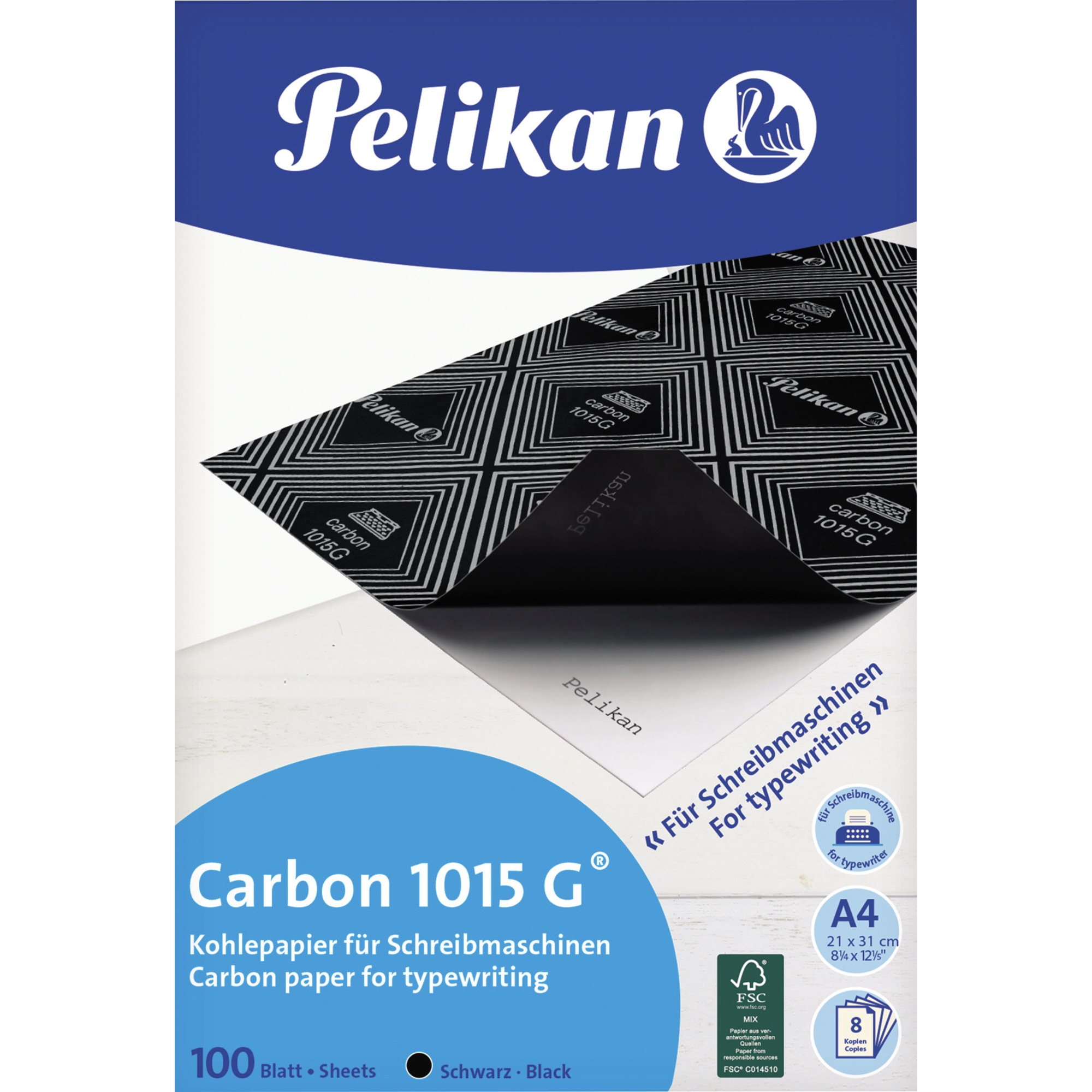 Pelikan Kohlepapier 1015G DIN A4 schwarz 100 Bl./Pack.