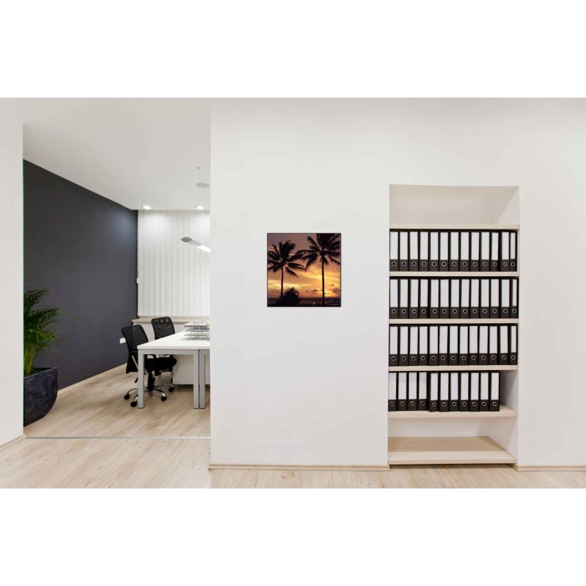 Showdown® Displays Dekobild Palmen Sonnenuntergang 40 x 40 cm (B x H) Holz