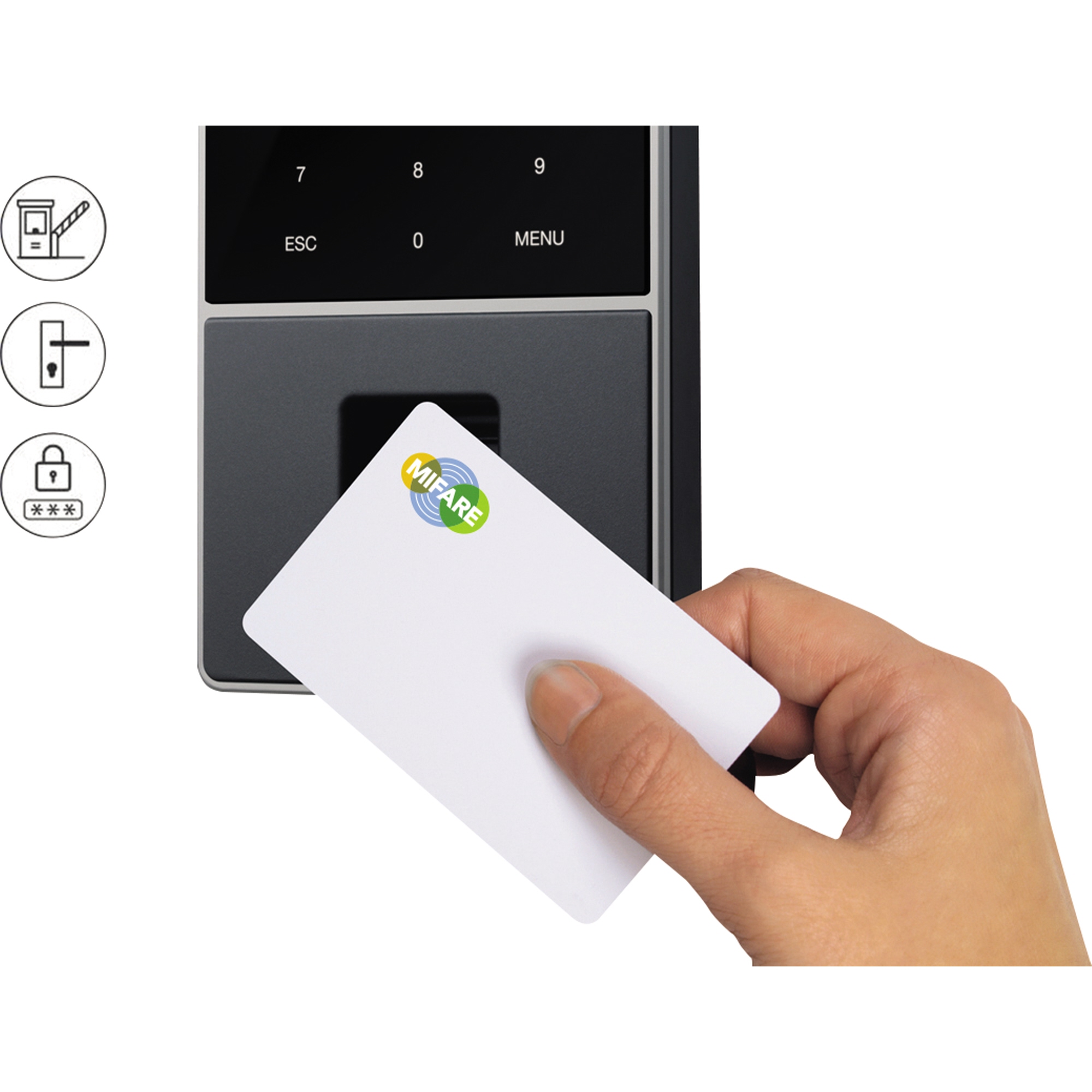 TIMEMOTO Zeiterfassungssystem TM-828 SC 9,95 x 21,5 x 4,43 cm (B x H x T) RFID-Sensor Windows® universell LAN, WiFi, USB-Host