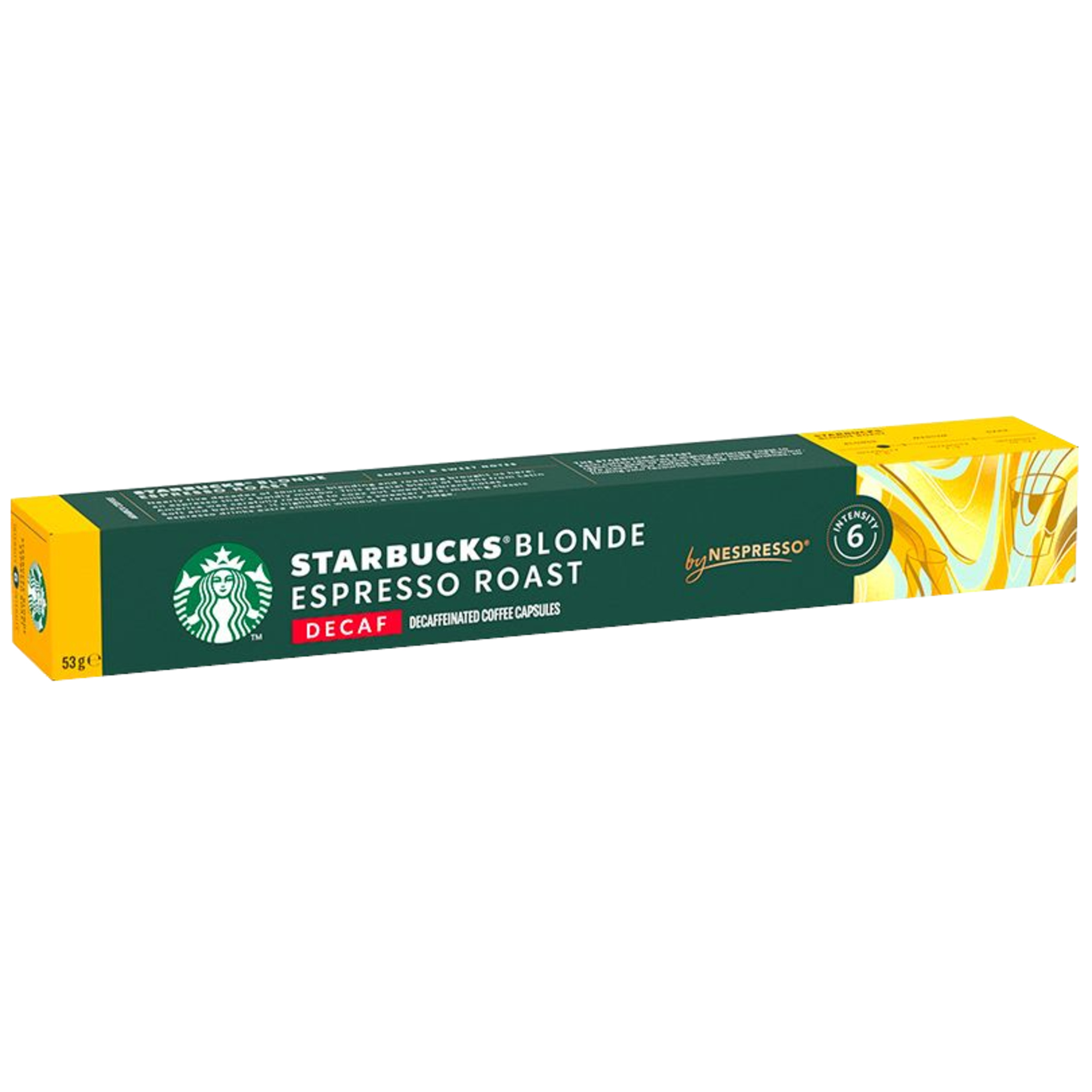 Starbucks Kaffeekapsel Nespresso® Maschine Blonde Espresso Roast Decaf Intensität: 6 10 x 5,5 g/Pack.