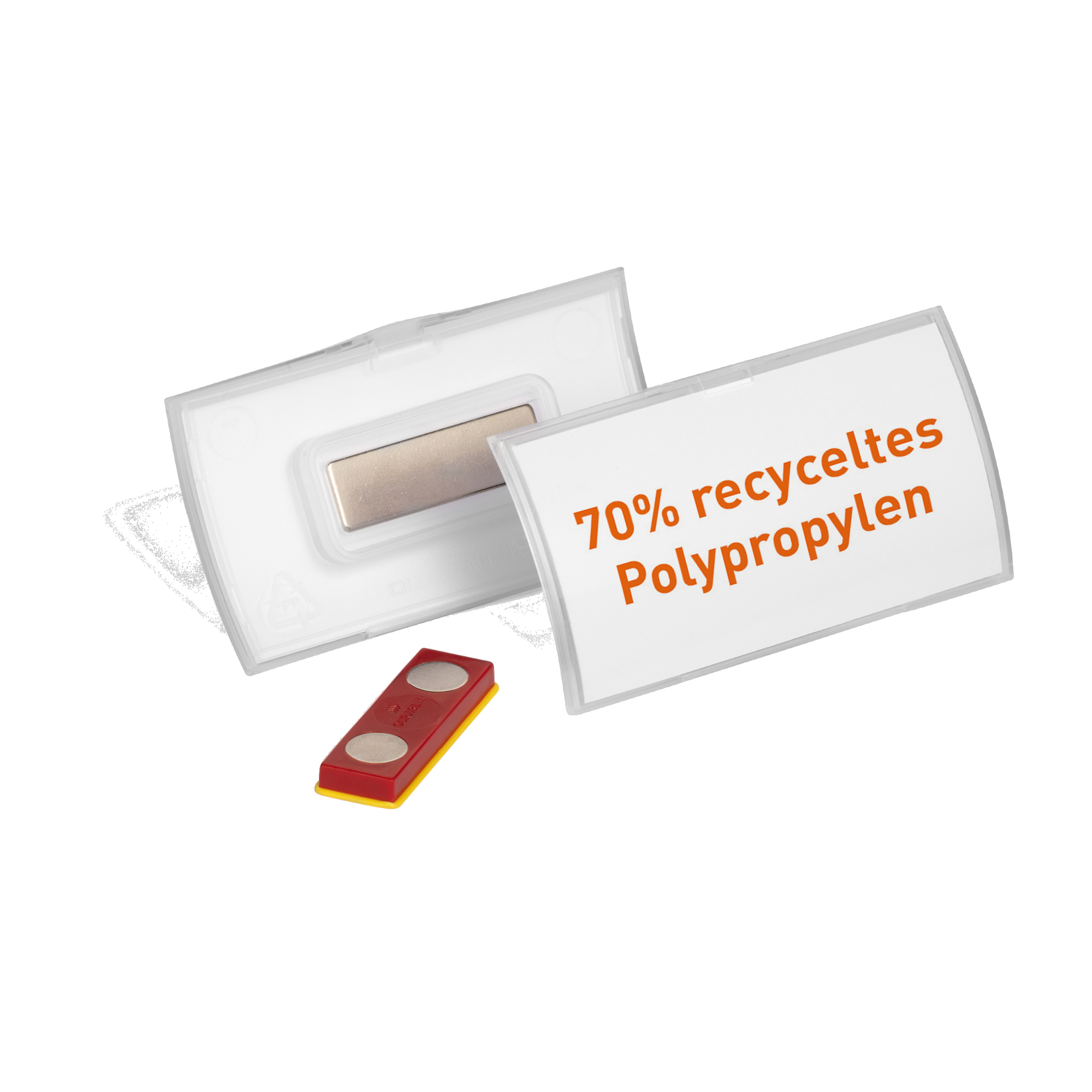 DURABLE Namensschild CLICK FOLD 75 x 40 mm (B x H) Magnet transparent 10 St./Pack.