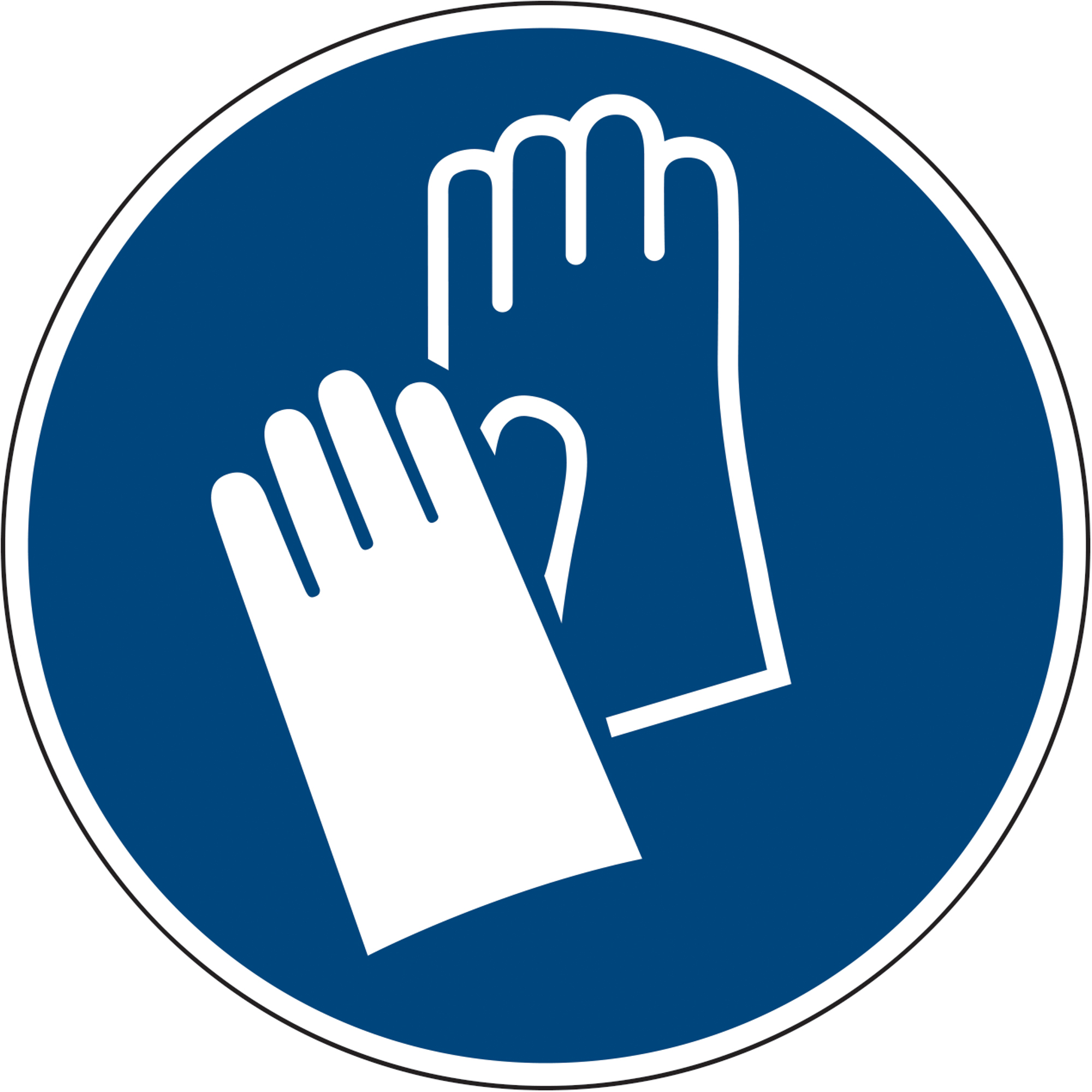 Hinweisschild 20cm M009 Handschutz benutzen Hart-PVC