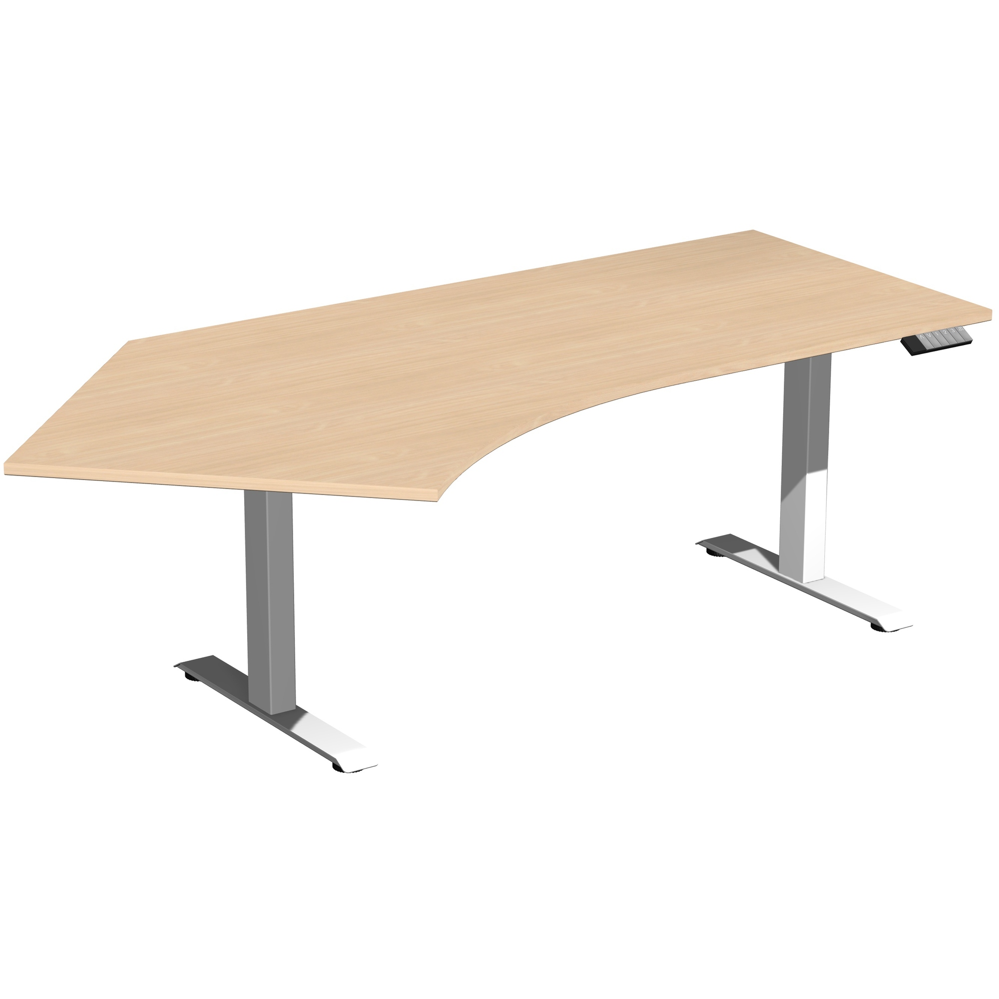 Geramöbel Schreibtisch Elevate Basic Maße: 2.166 x 730-1.230 x 1.130 mm (B x H x T) Dreischicht-Feinspan, melaminharzbeschichtet buche