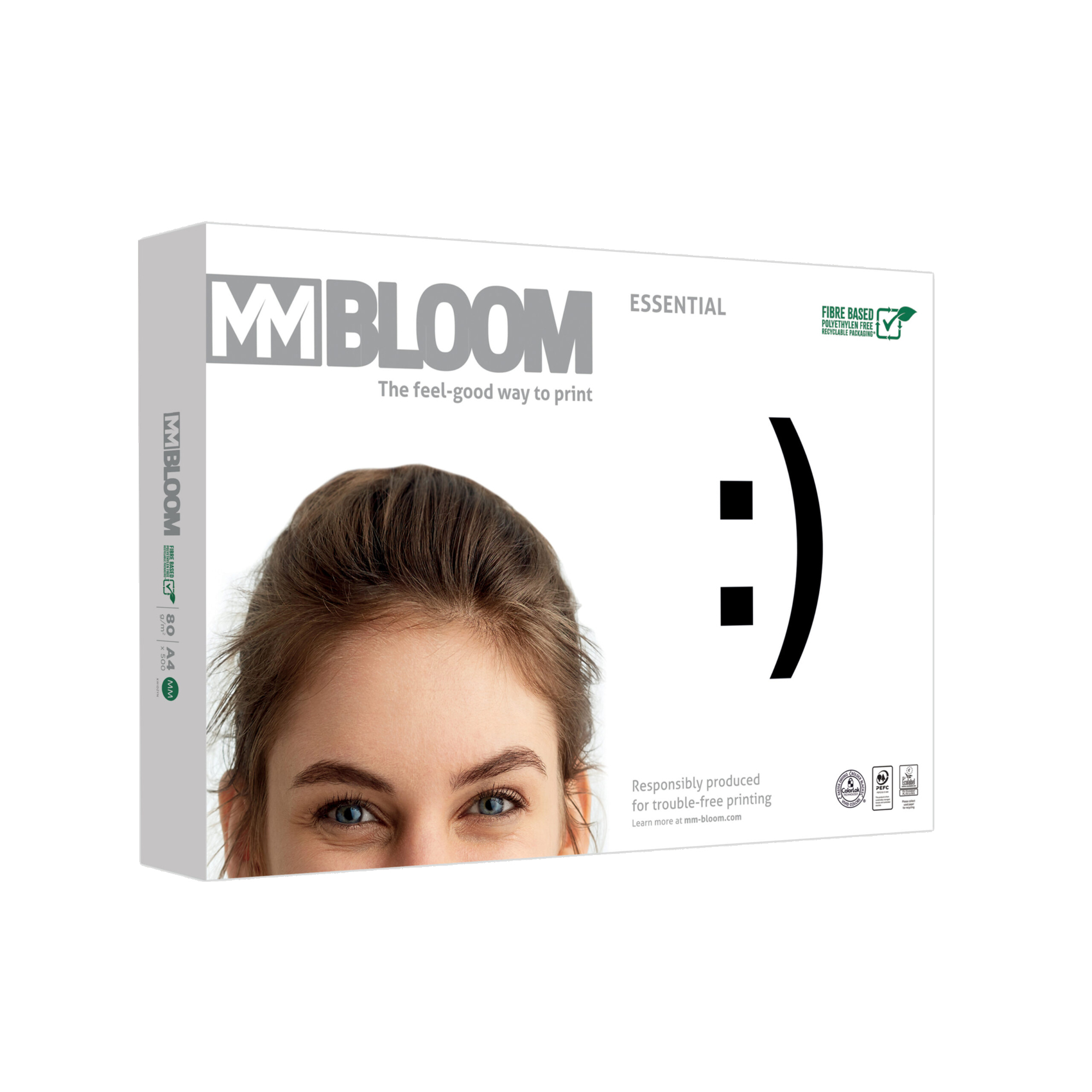 MM BLOOM Kopierpapier Essential DIN A4 80g/m² elementar chlorfrei gebleicht weiß 500 Bl./Pack.