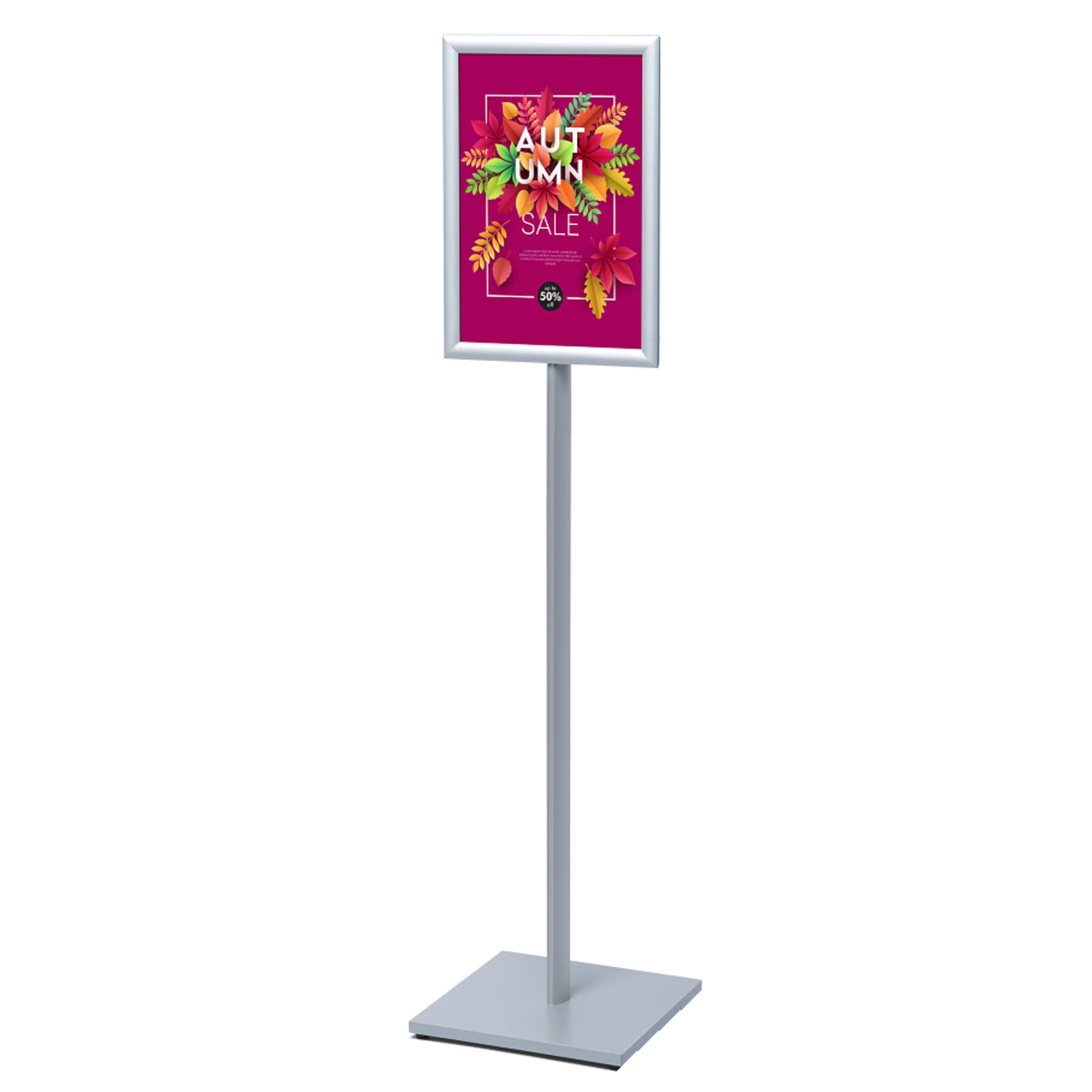 Showdown® Displays Infodisplay Design Standard 33 x 146,5 x 33 cm (B x H x T) DIN A3 silber