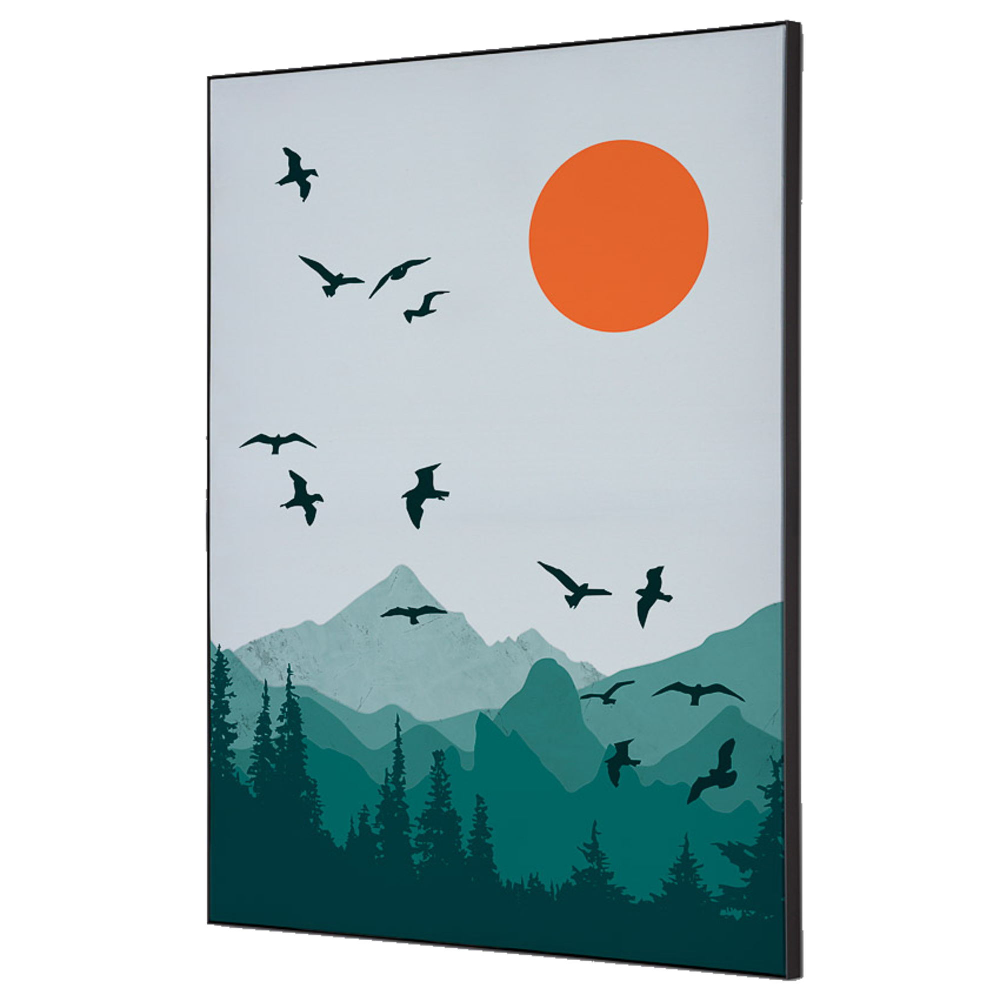 Showdown® Displays Dekobild Sonne und Vögel 42 x 59,4 cm (B x H) Holz