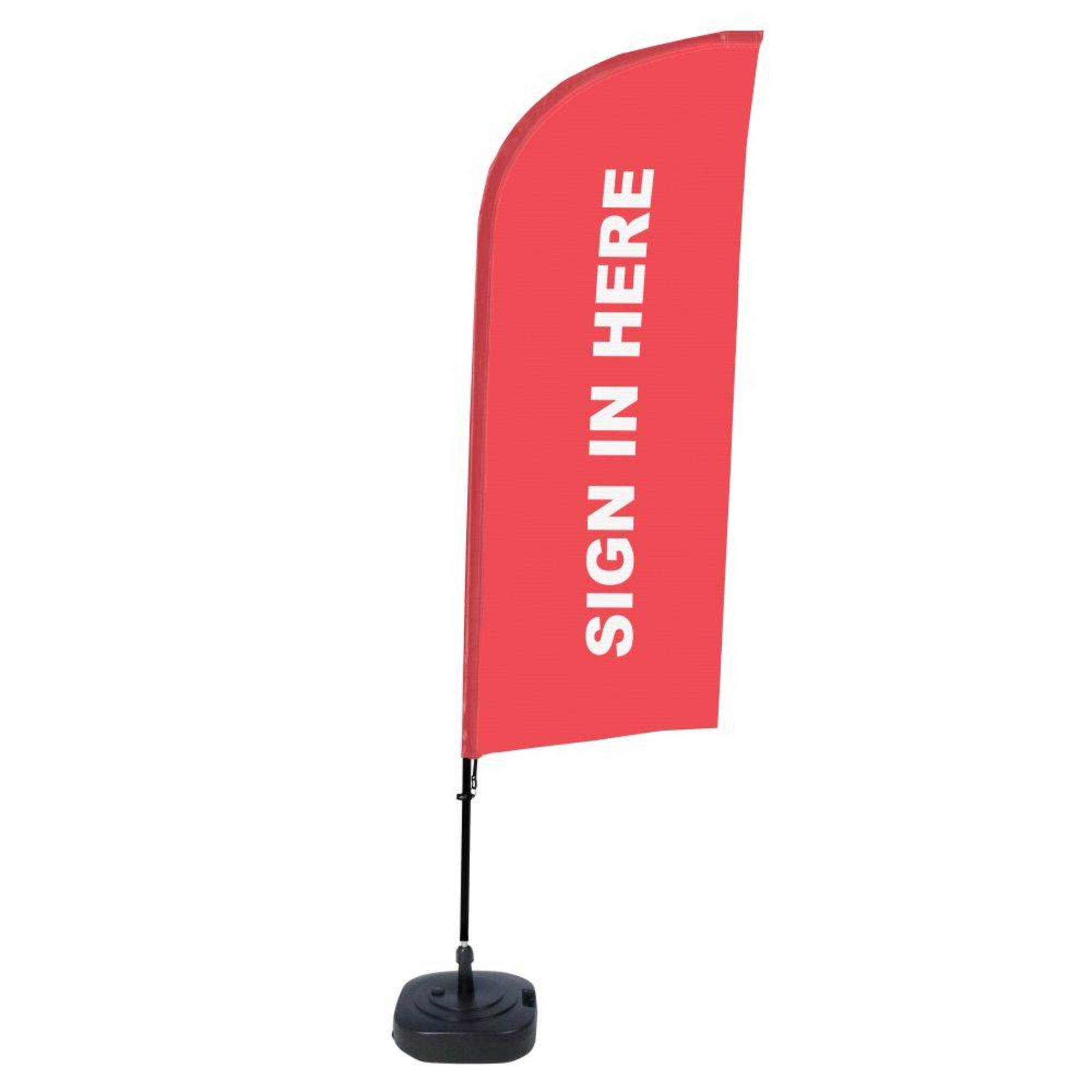 Showdown® Displays Werbesegel 110,5 x 330 x 48 cm (B x H x T) mit Aufdruck 100 % Polyester rot