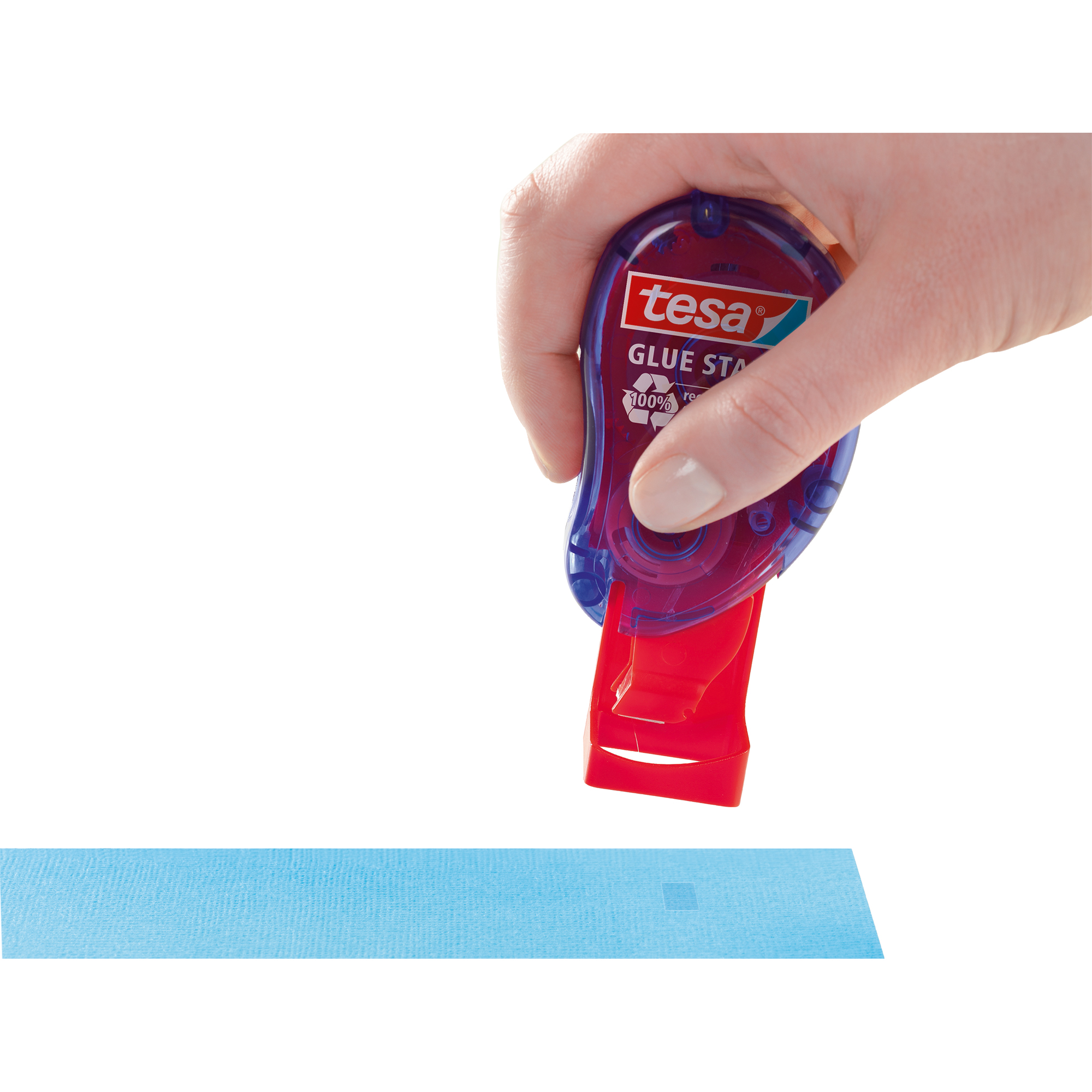 tesa® Klebestempel ecoLogo® 8,4 x 8,4 mm (B x L) blau 1.100 Pads/Rl.