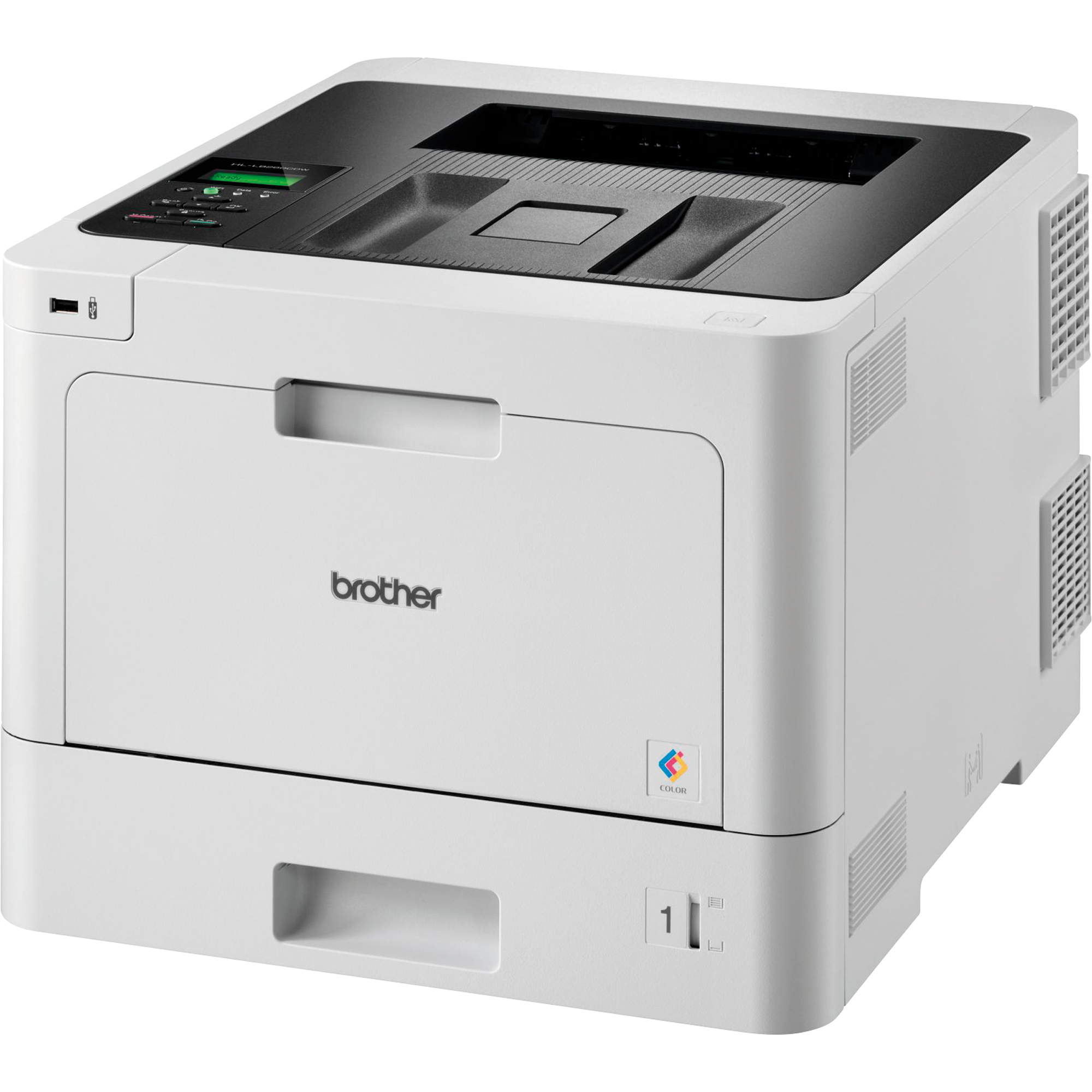 Brother Laserdrucker HL-L8260CDW DIN A4 31 Seiten/Min. 41 x 31,3 x 48,6 cm (B x H x T) 4 Toner (BK für ca. 3.000 Seiten, C/M/Y für je ca. 1.800 Seiten nach ISO/IEC 19798), 1 Trommel, 1 Transfereinheit, 1 Resttonerbehälter