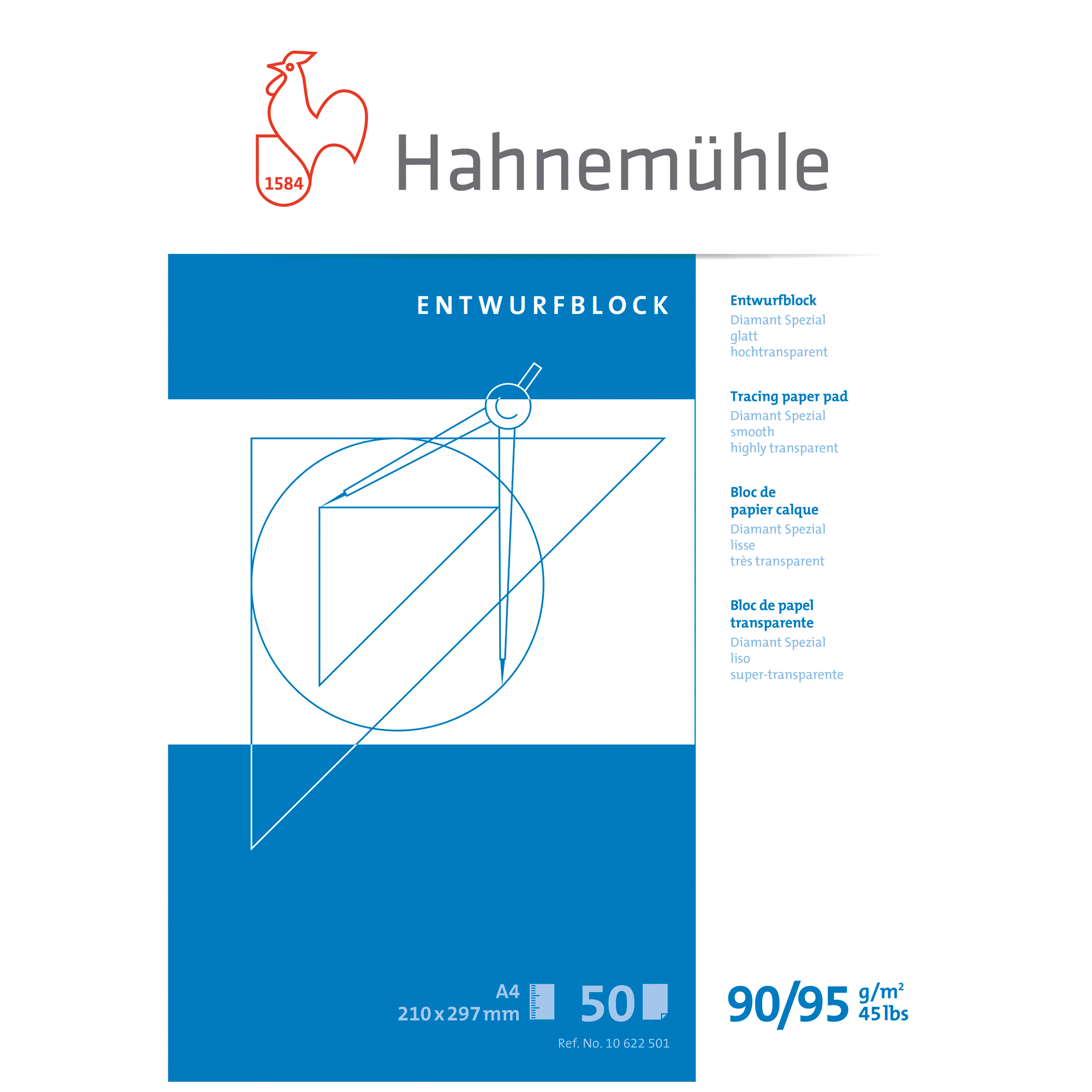 Hahnemühle Skizzenblock Diamant Spezial DIN A4 90/95g/m² hochtransparent 50 Bl.
