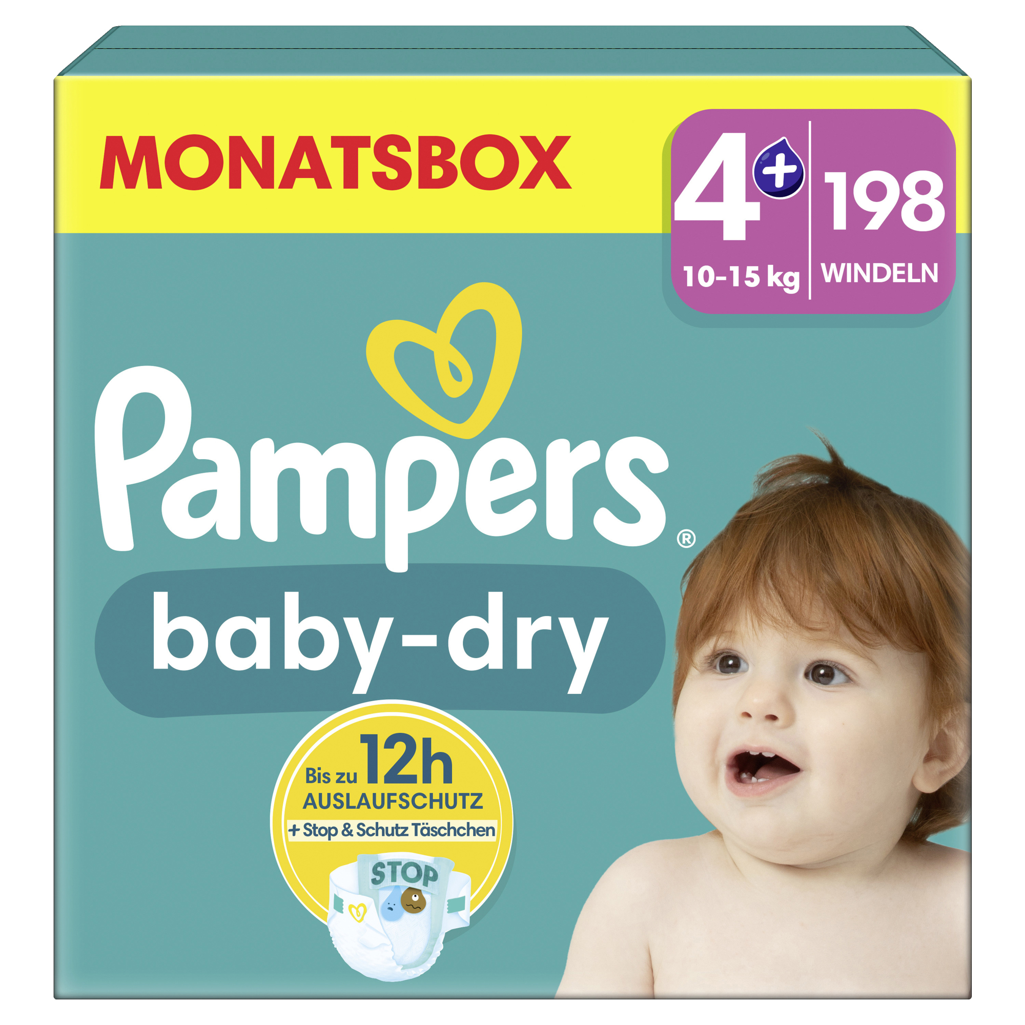 Pampers Windeln Baby Dry 4+ (10-15 kg) 198 St./Pack.