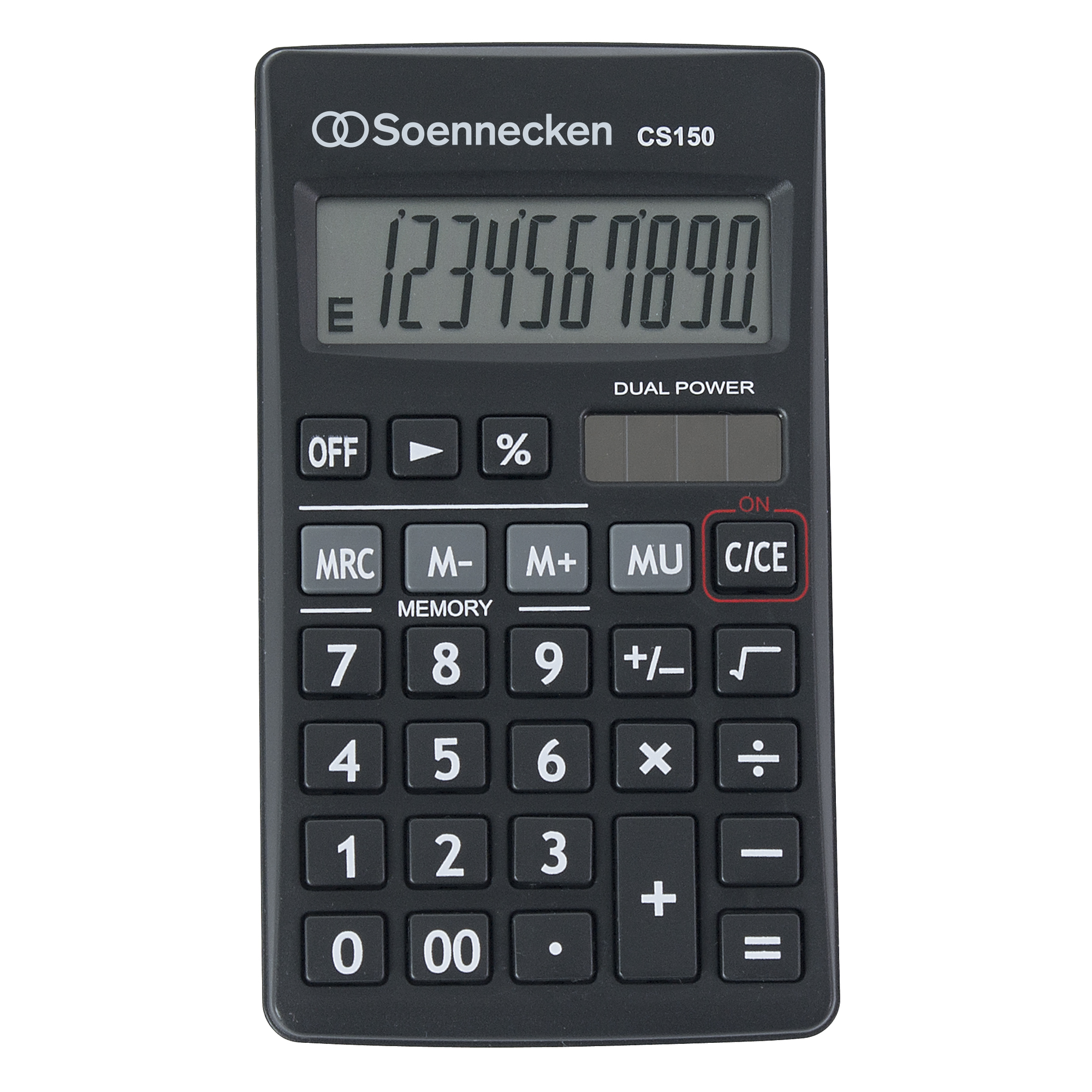 Soennecken Taschenrechner CS150 1 x 10-stellig schwarz Solar-Energie
