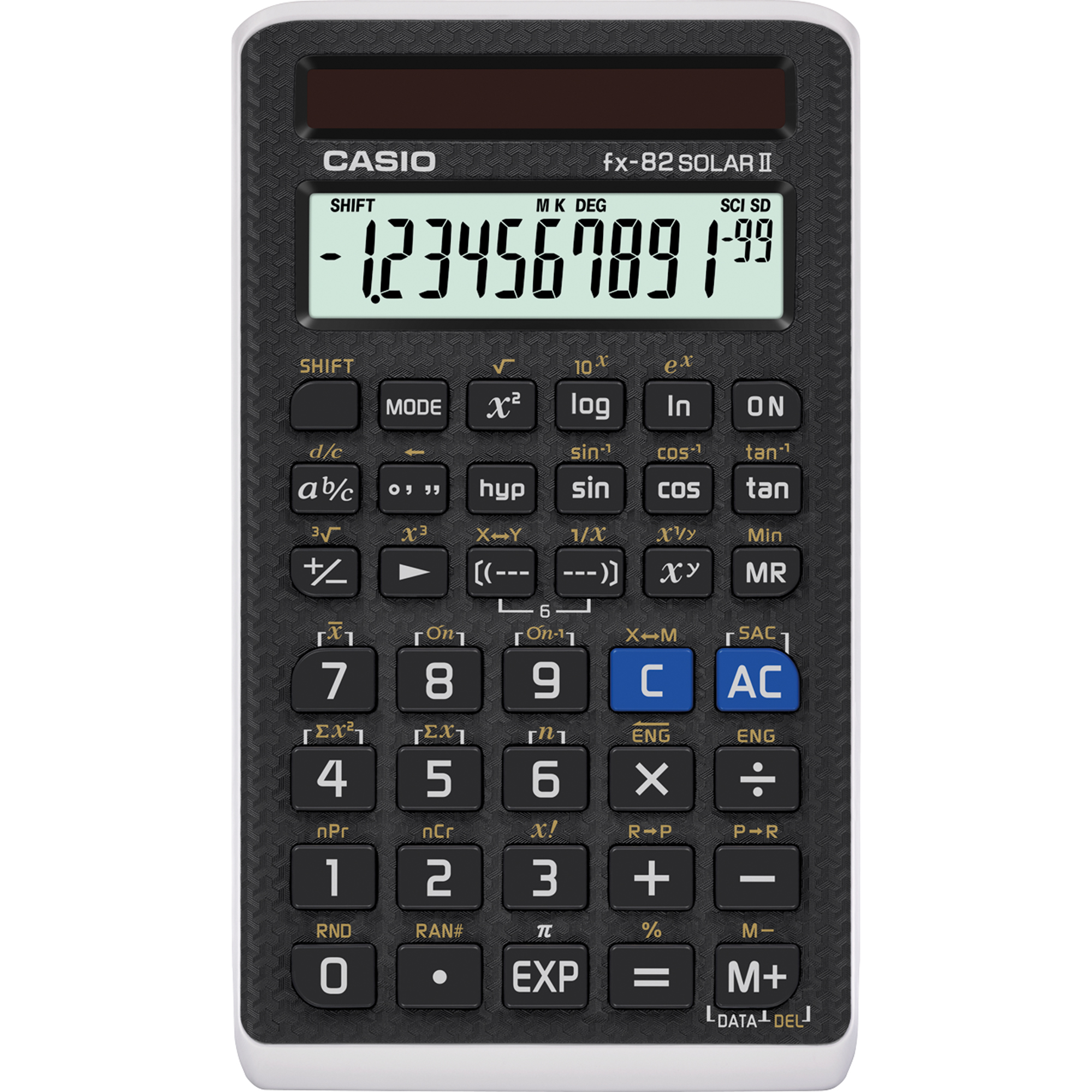 CASIO® Schulrechner FX-82 SOLAR II 1 x 10+2-stellig 144 Funktionen schwarz