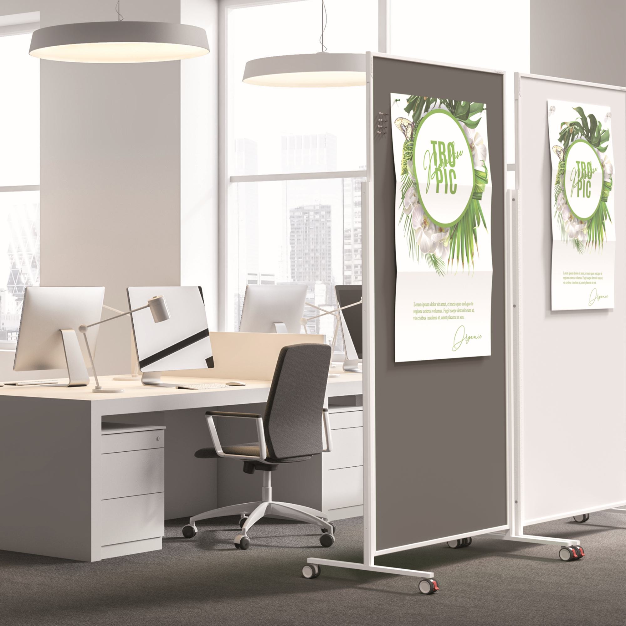 magnetoplan® Moderationstafel Design VarioPin Maße der Oberfläche: 100 x 180 cm (B x H) Stahl weiß