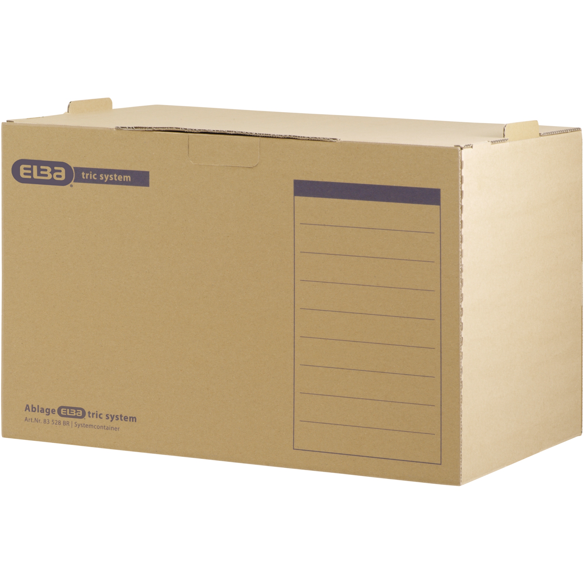 ELBA Archivbox tric system 51 x 33 x 36 cm (B x H x T) DIN A4 mit Archivdruck Wellpappe naturbraun