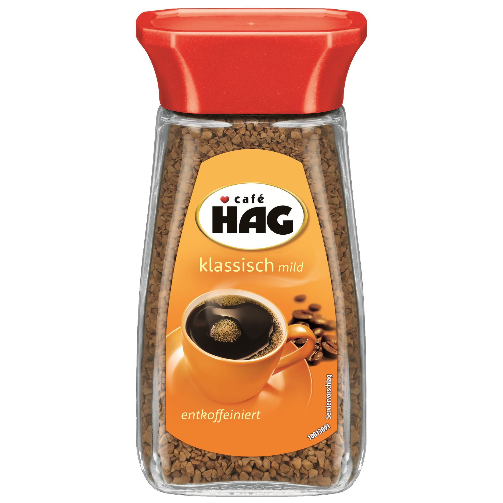 Café HAG Kaffee klassisch mild, entkoffeiniert löslich 100 g/Pack.