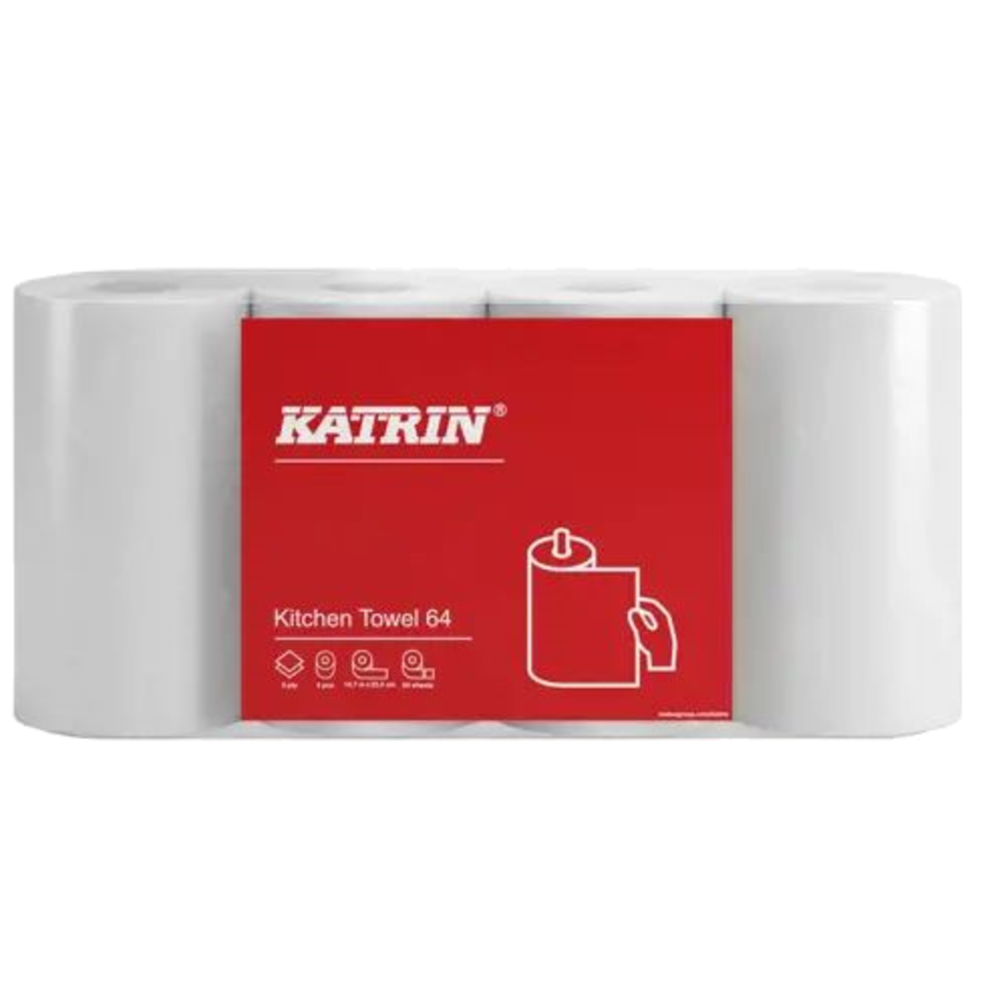 Katrin Küchenrolle 2-lagig Papier weiß 4 Rl./Pack.