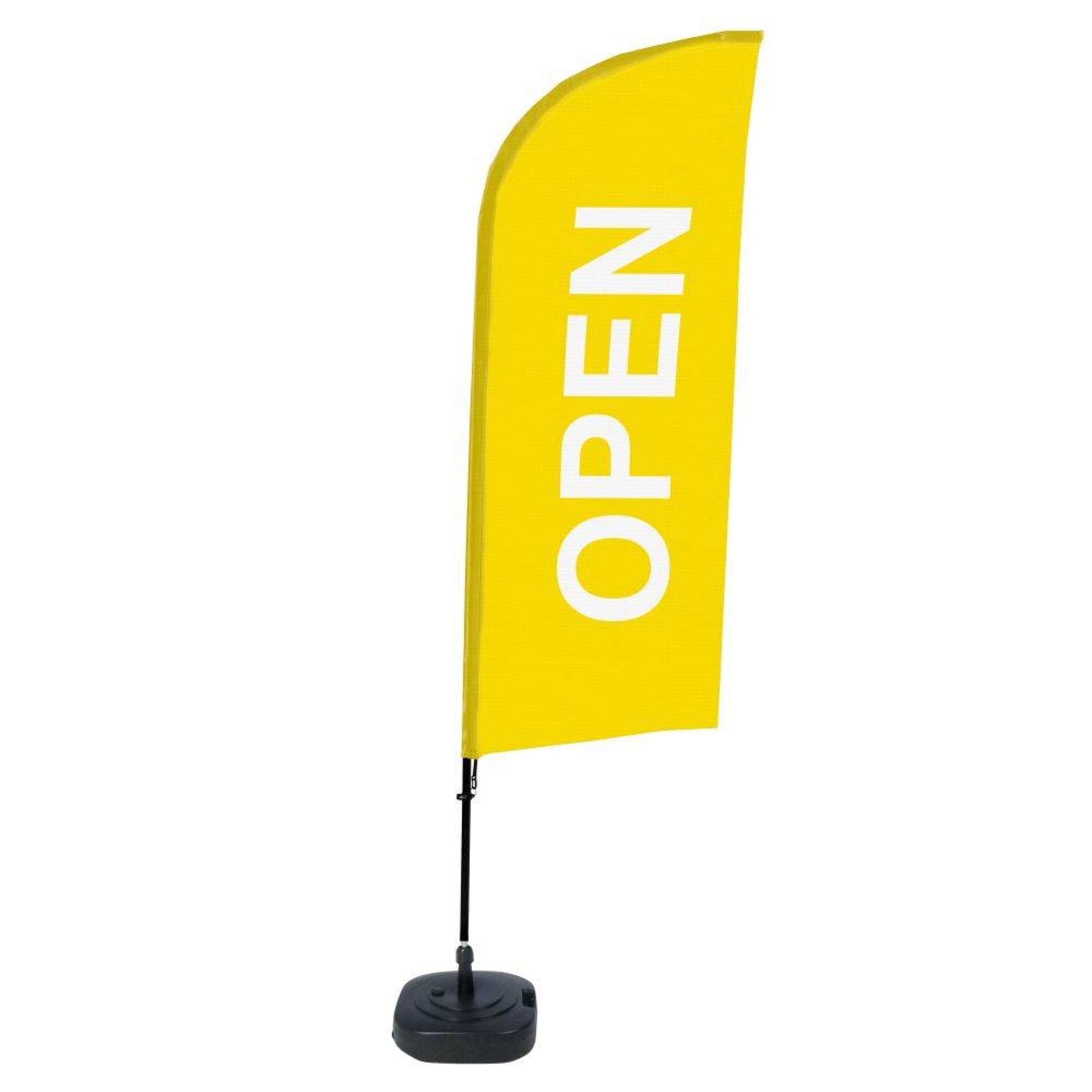 Showdown® Displays Werbesegel 110,5 x 330 x 48 cm (B x H x T) mit Aufdruck 100 % Polyester gelb