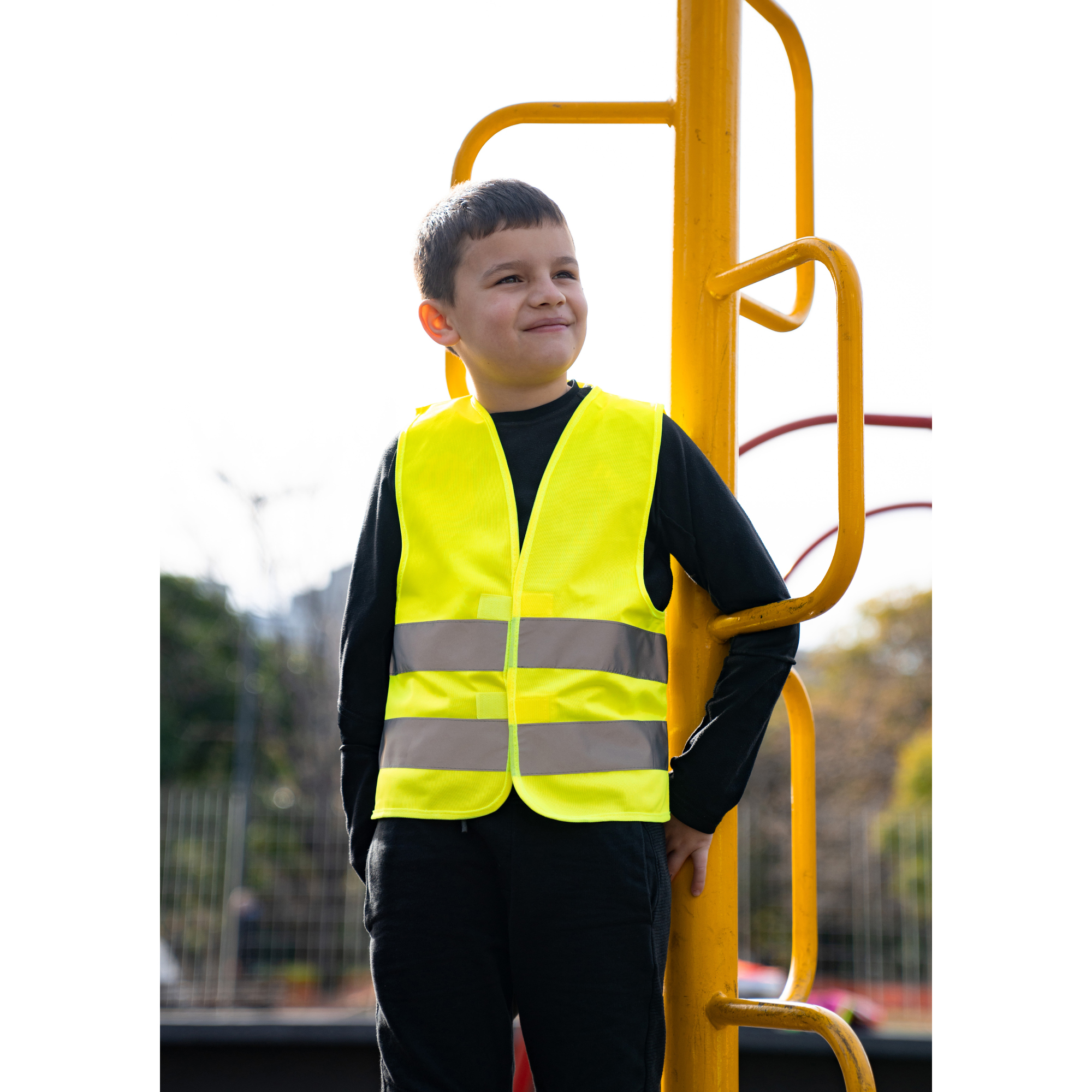 korntex Warnweste Aarhus S reflektierend Klettverschluss 100 % Polyester signal-gelb