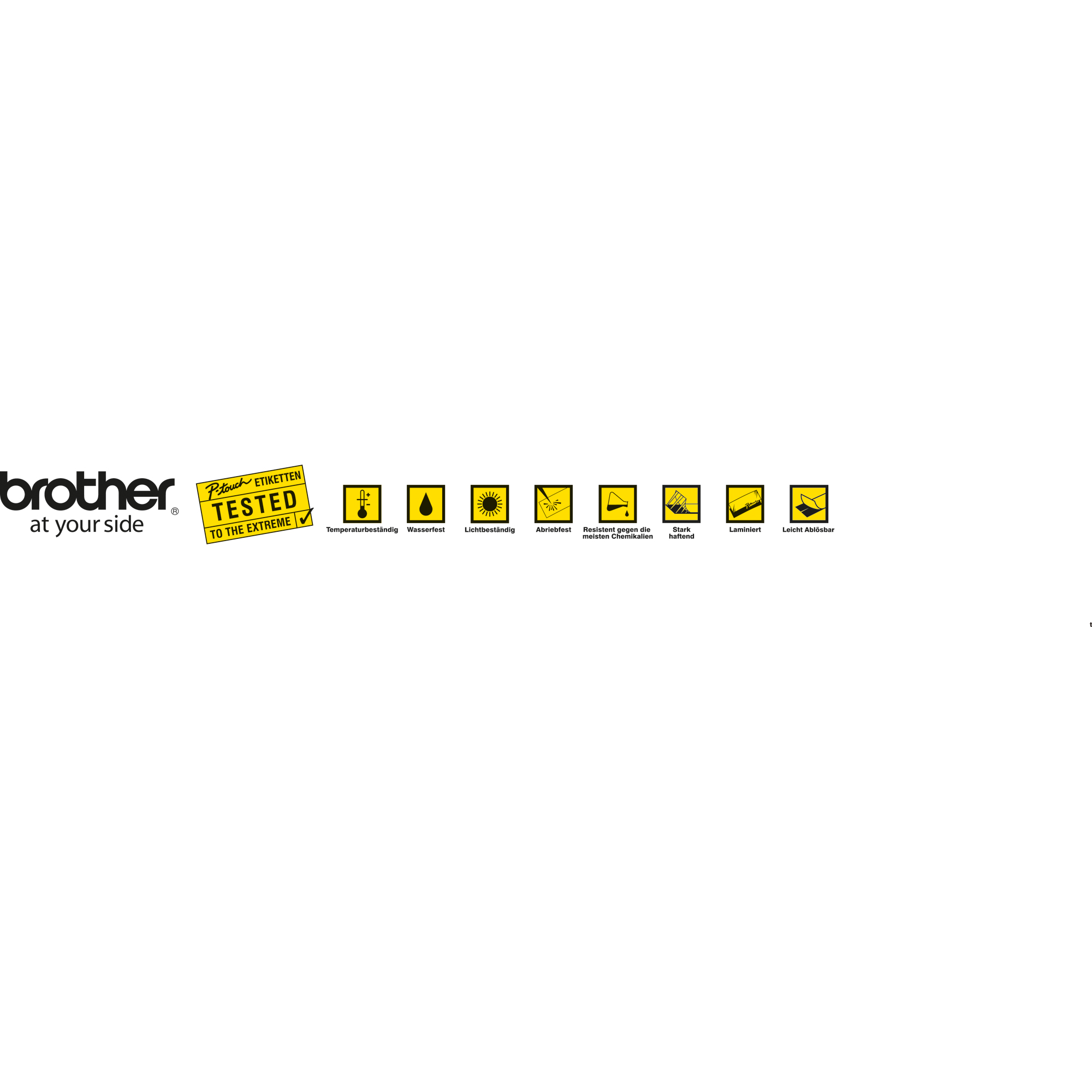 Brother Schriftbandkassette P-touch 12 mm x 4 m (B x L) schwarz weiß