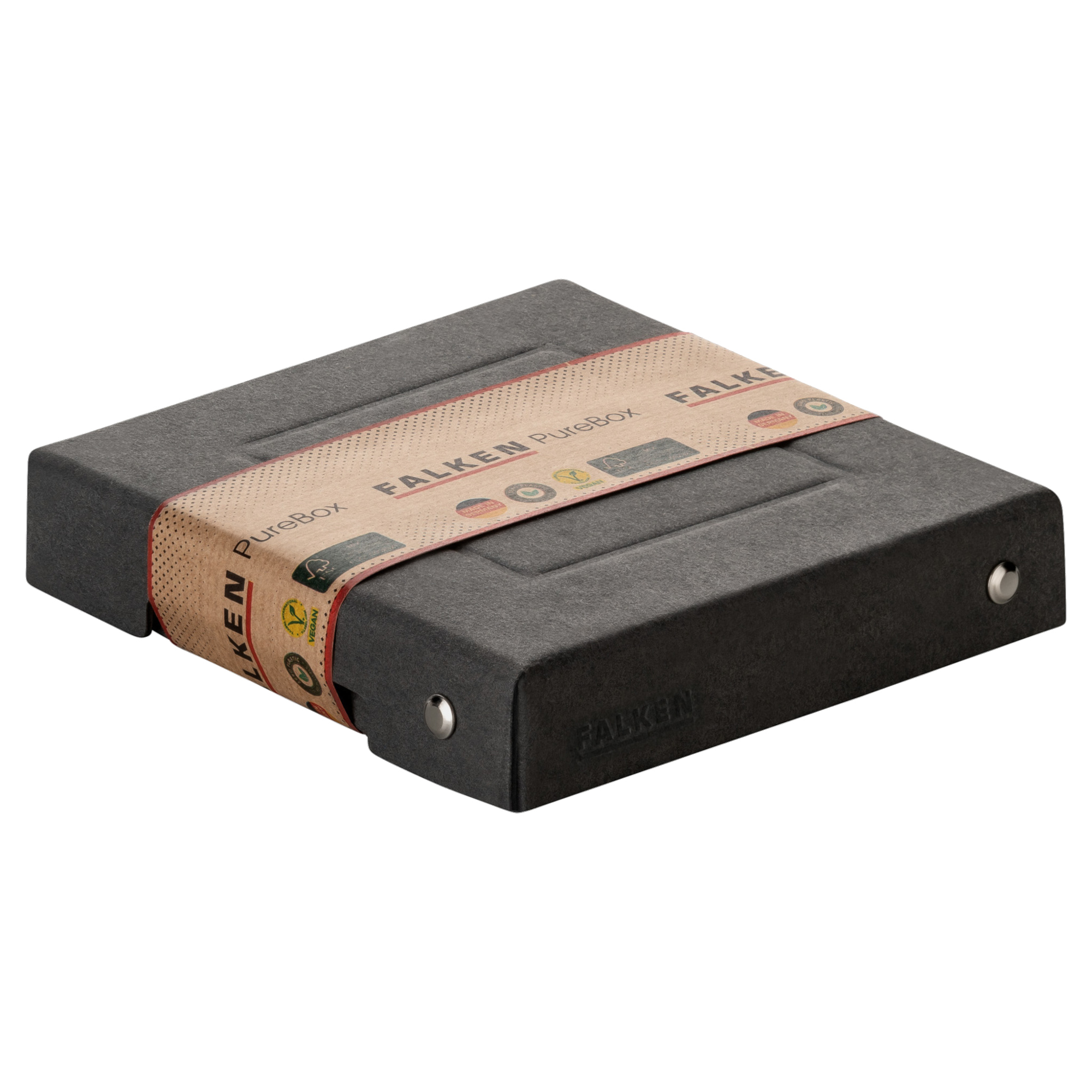 Falken Aufbewahrungsbox PureBox Black 13 x 2,5 x 13 cm (B x H x T) Pappe schwarz