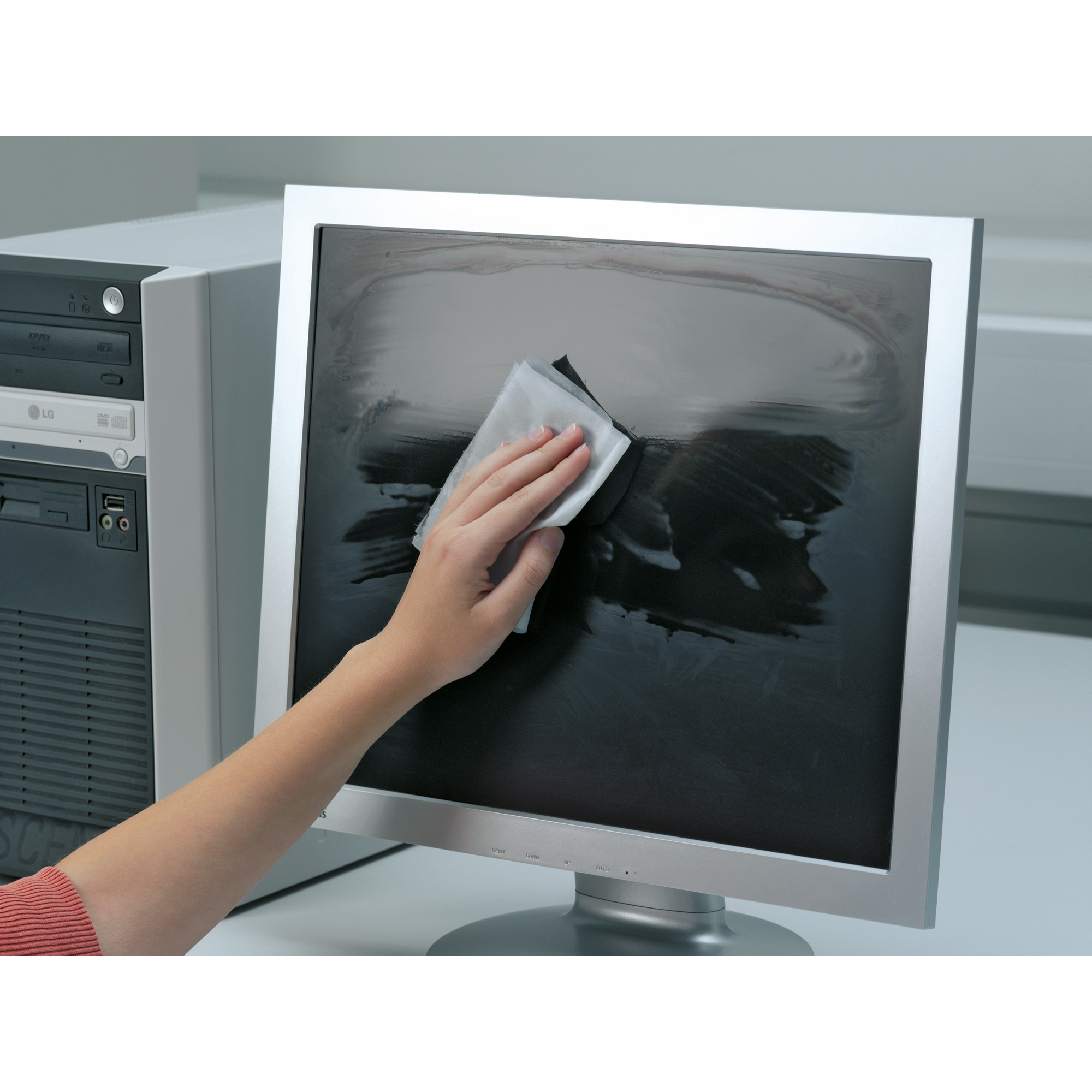 DURABLE Reinigungstuch SCREENCLEAN® BOX CRT-Monitore, TFT-Monitore, Laptops, Bildschirmfilter, Glasoberflächen von Kopierern, Glasoberflächen von Scannern feucht 100 St./Pack.