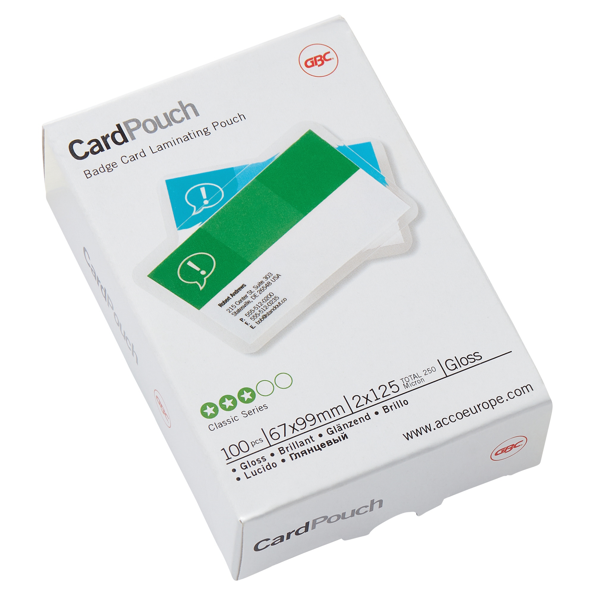 GBC® Laminierfolie Card™Pouch 67 x 99 mm (B x H) 125µm glänzend 100 St./Pack.