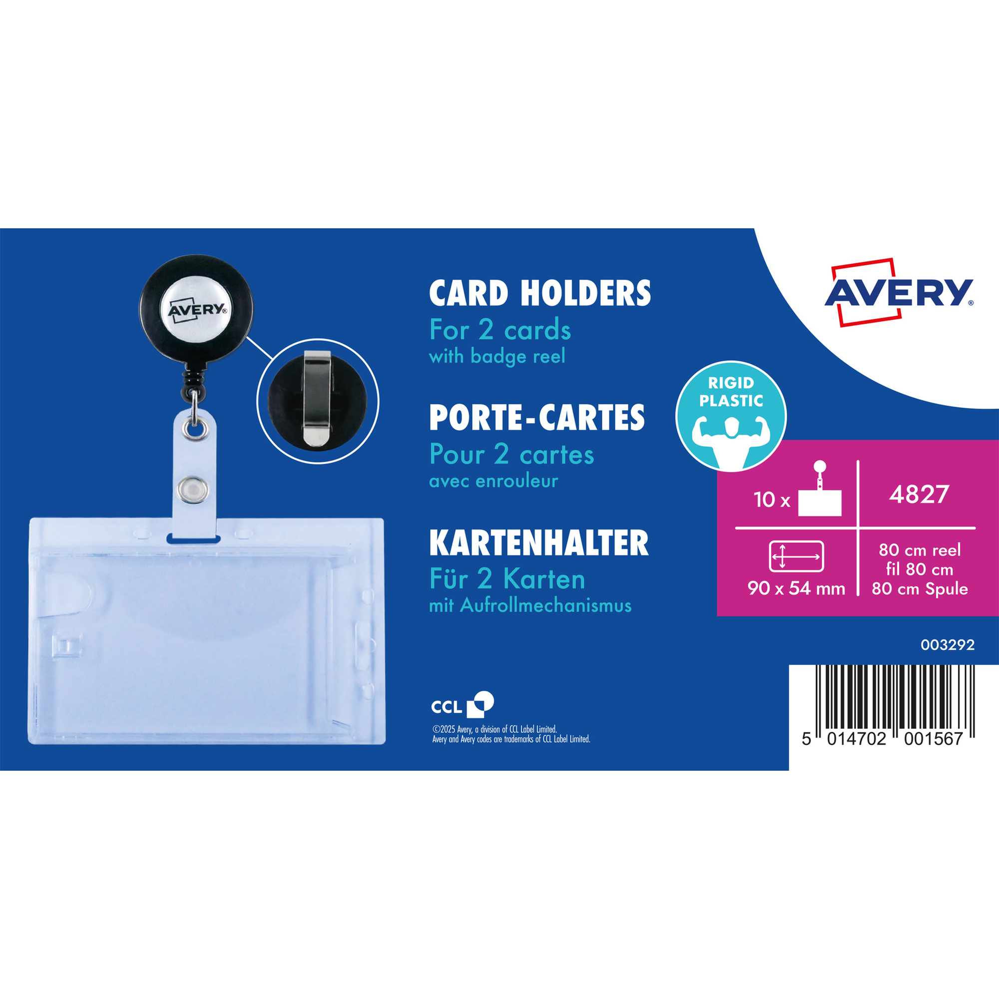 Avery Zweckform Ausweishalter 90 x 54 mm (B x H) Kunststoff transparent 10 St./Pack.
