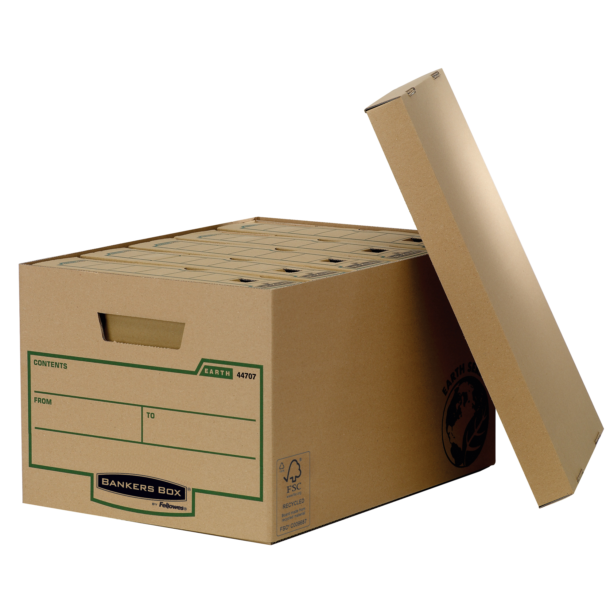 Bankers Box® Archivbox Earth Series 33,5 x 27,1 x 47 cm (B x H x T) DIN A4 mit Archivdruck Karton, 100 % recycelt braun