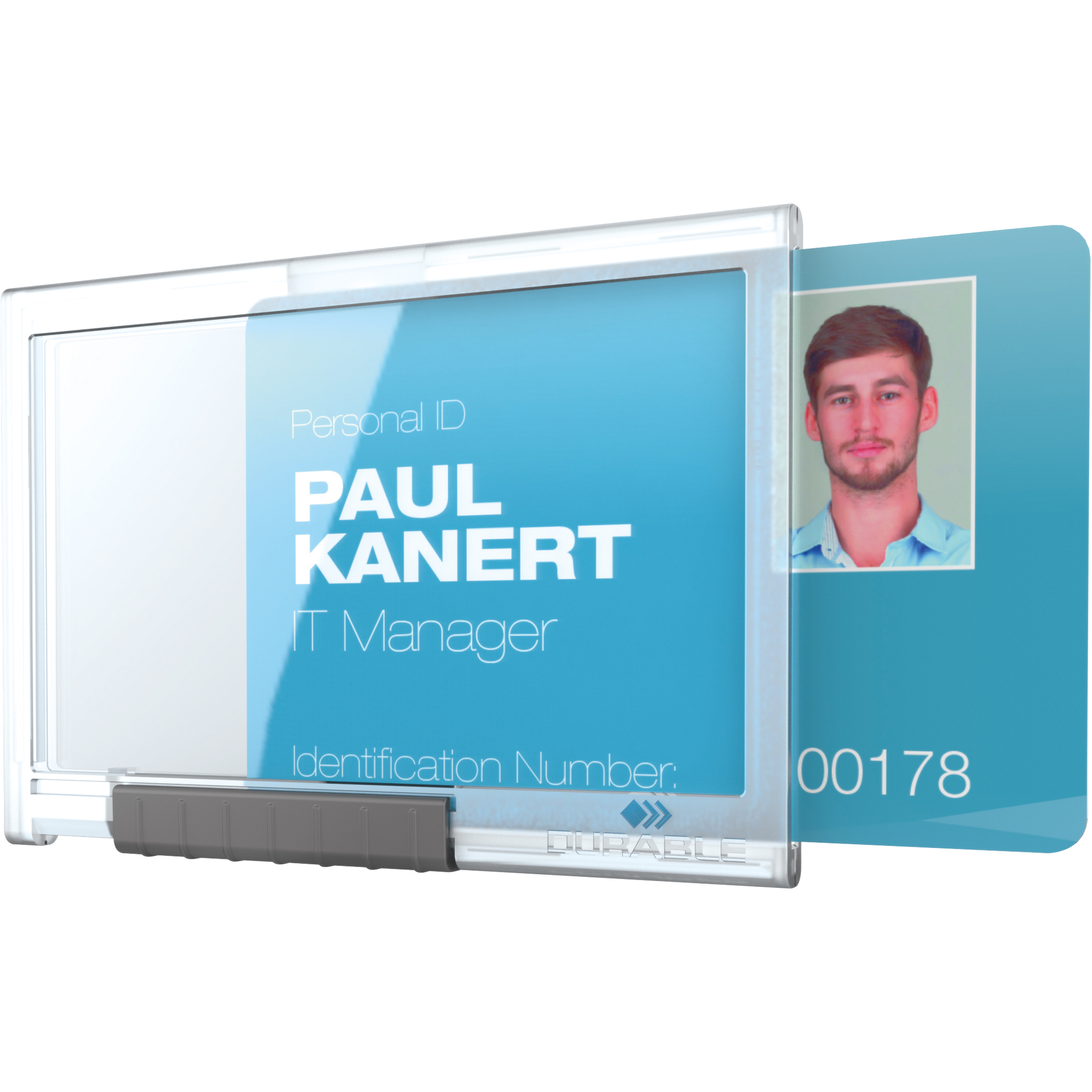 DURABLE Ausweishalter PUSHBOX MONO 87 x 54 mm (B x H) Kunststoff transparent 10 St./Pack.