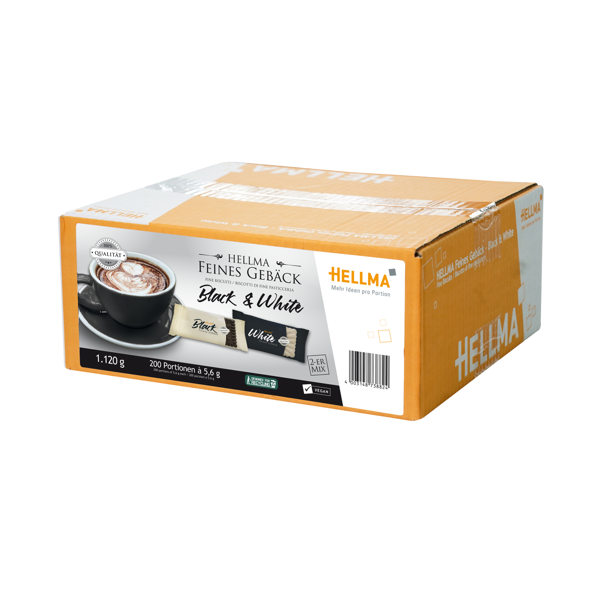 Gebäck Black & White Kakao, Vanille 200 x 5,6 g/Pack.