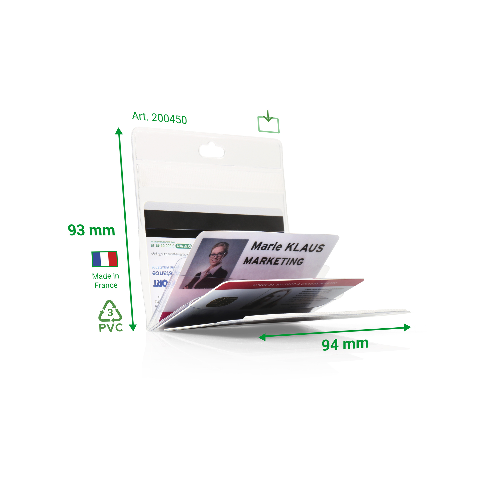 DJOIS Ausweishalter Multi 90 x 64 mm (B x H) PVC transparent 10 St./Pack.