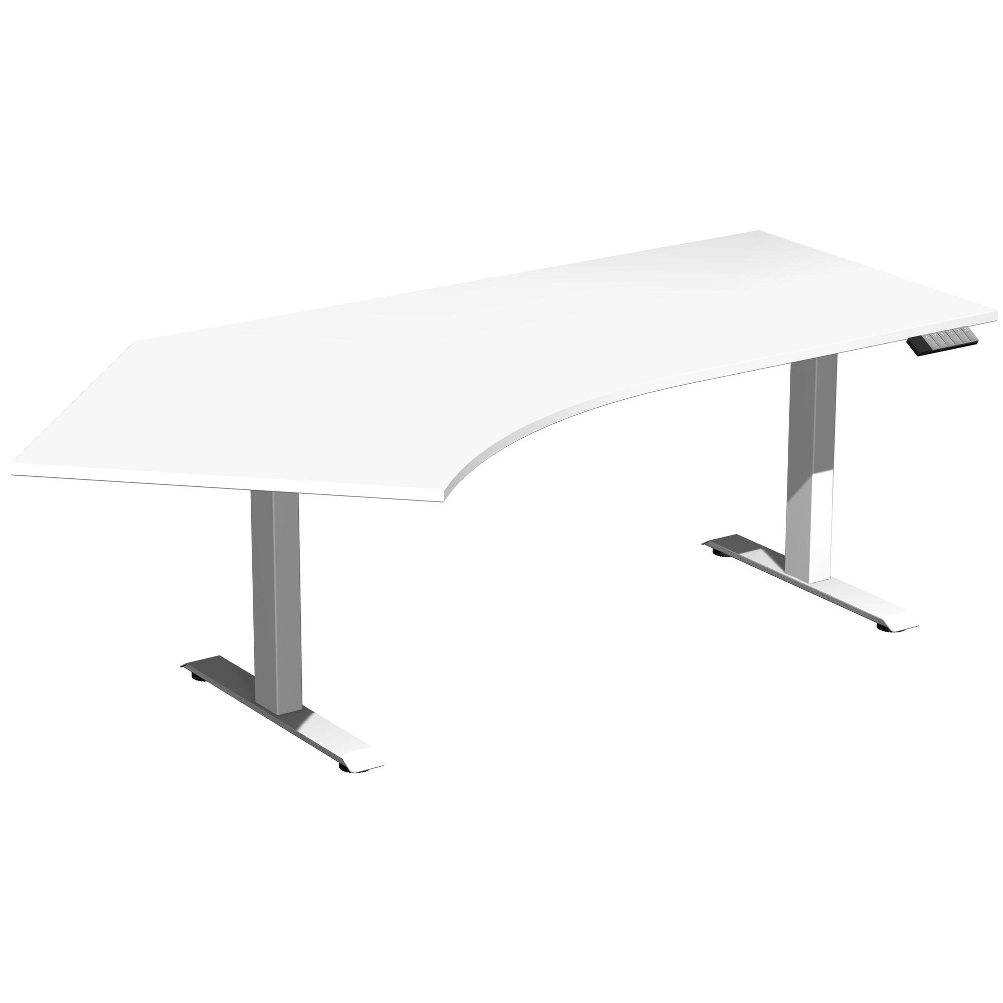 Geramöbel Schreibtisch Elevate Basic Maße: 2.166 x 730-1.230 x 1.130 mm (B x H x T) Dreischicht-Feinspan, melaminharzbeschichtet weiß