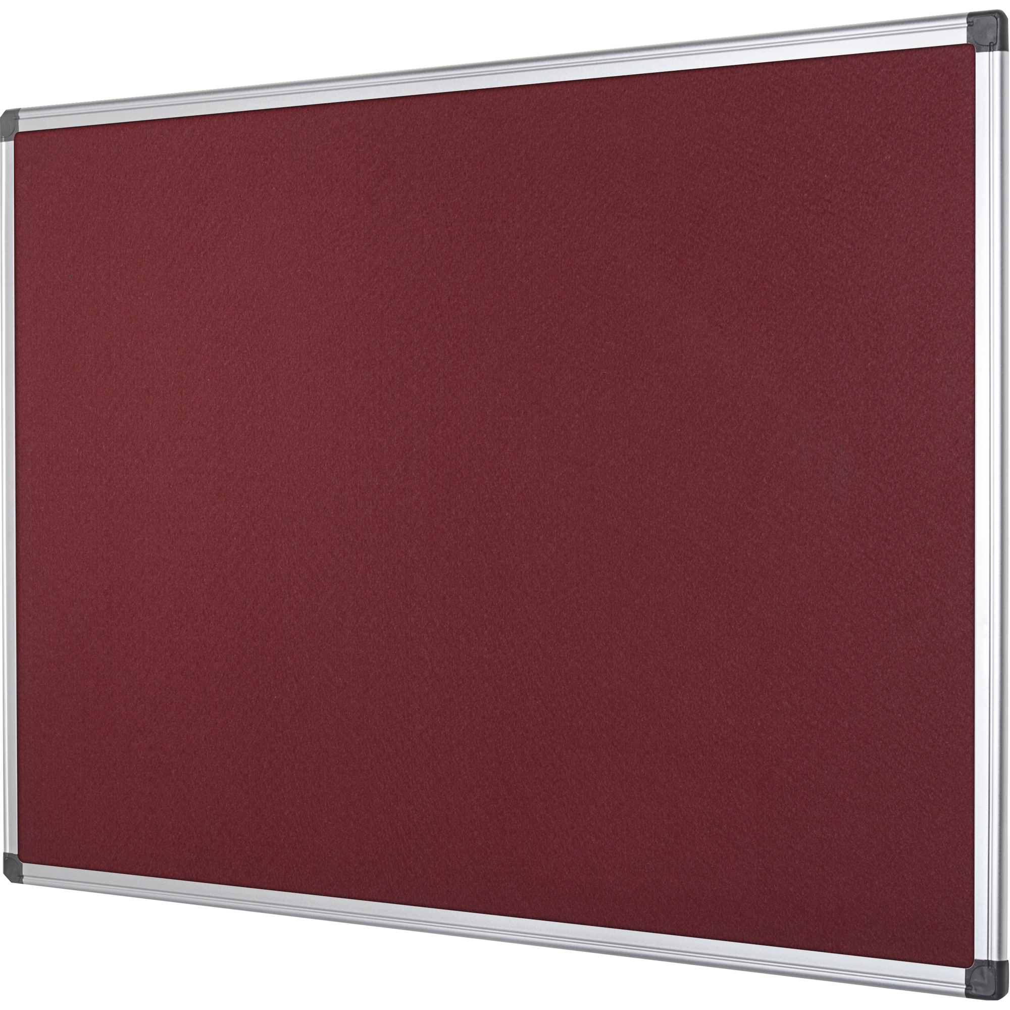 Bi-office Pinnwand 120 x 90 cm (B x H) Maße der Oberfläche: 116 x 86 cm (B x H) Filz Material des Rahmens: Aluminium burgunderrot