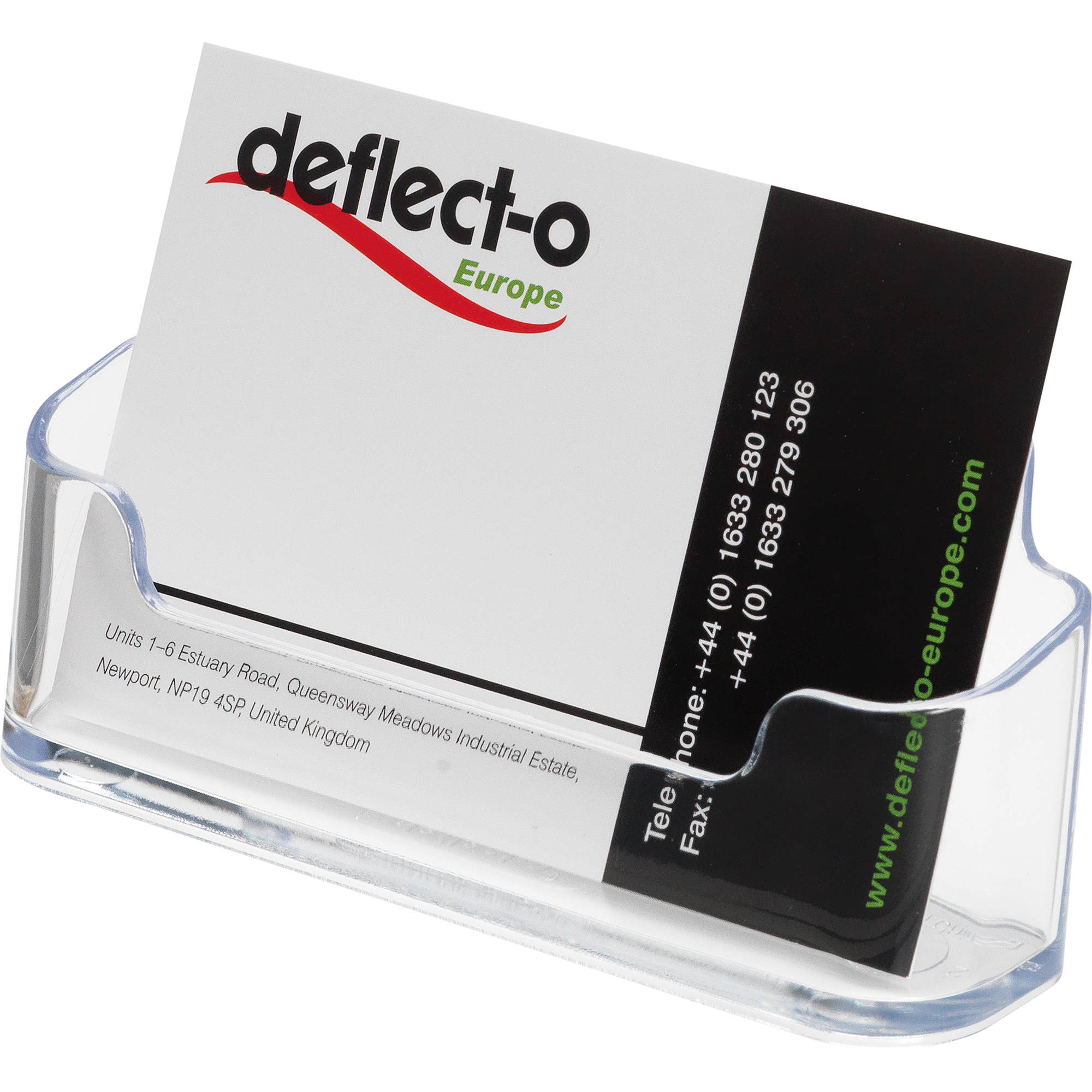 Deflecto® Visitenkartenständer nicht gefüllt 50 Karten Polystyrol transparent