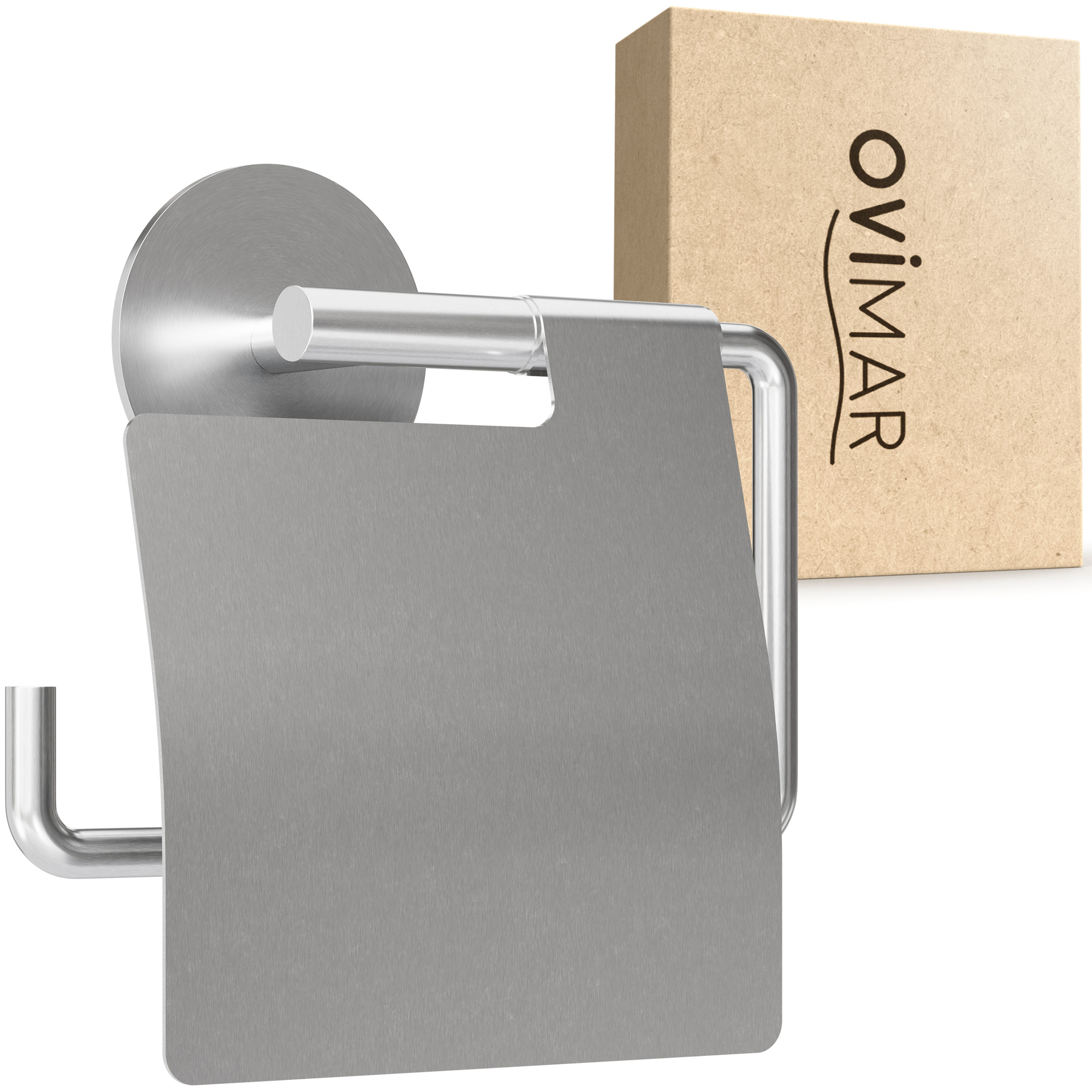 ovimar WC-Rollenhalter Hanstholm 16,5 x 5 x 15 cm (B x H x T) 1 Rolle Edelstahl silber