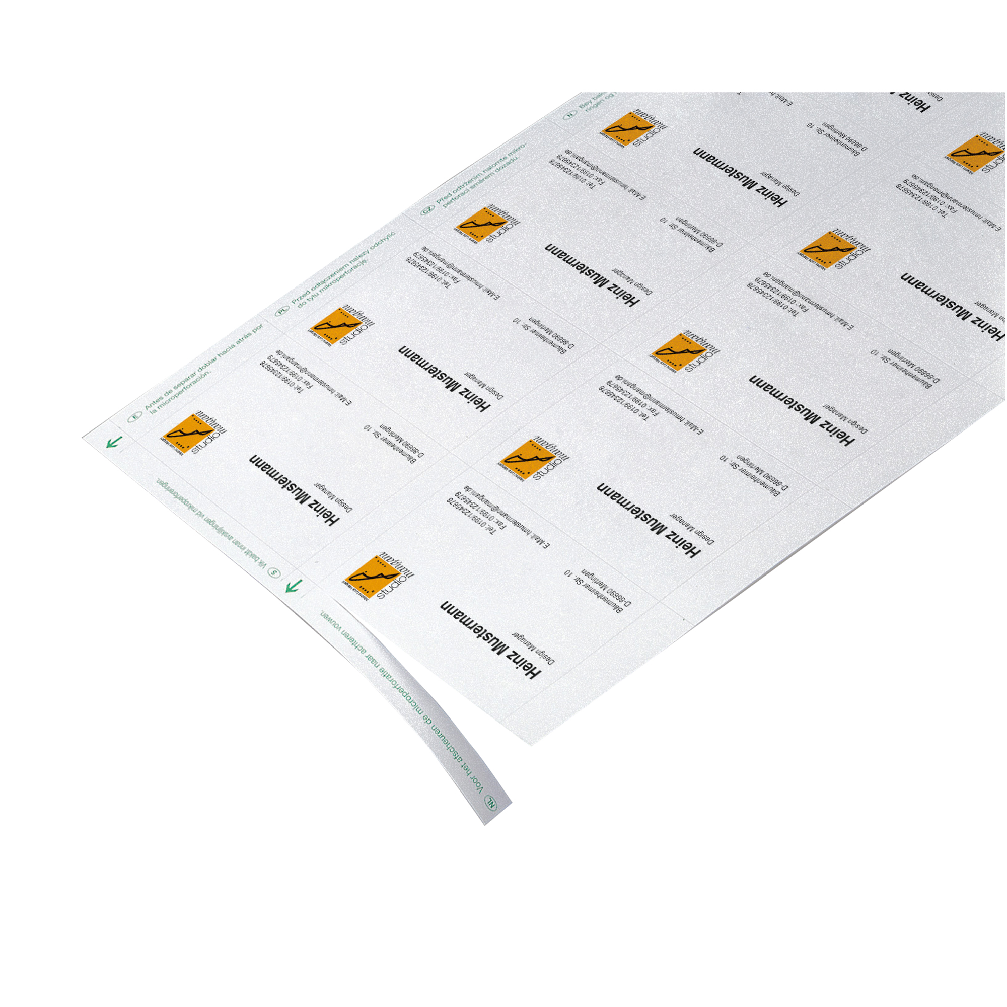 SIGEL Visitenkarte DIN A4 200g/m² hochweiß 60 Bl./Pack. 600 St./Pack.