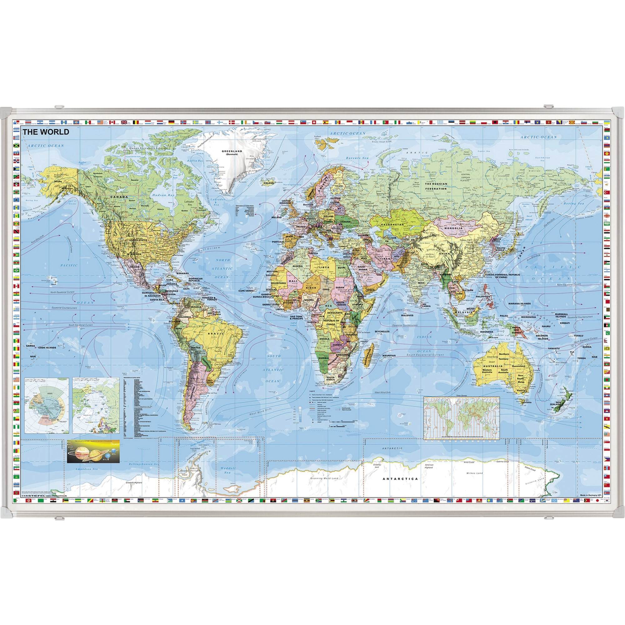 FRANKEN Landkartentafel 138 x 88 cm (B x H) Welt