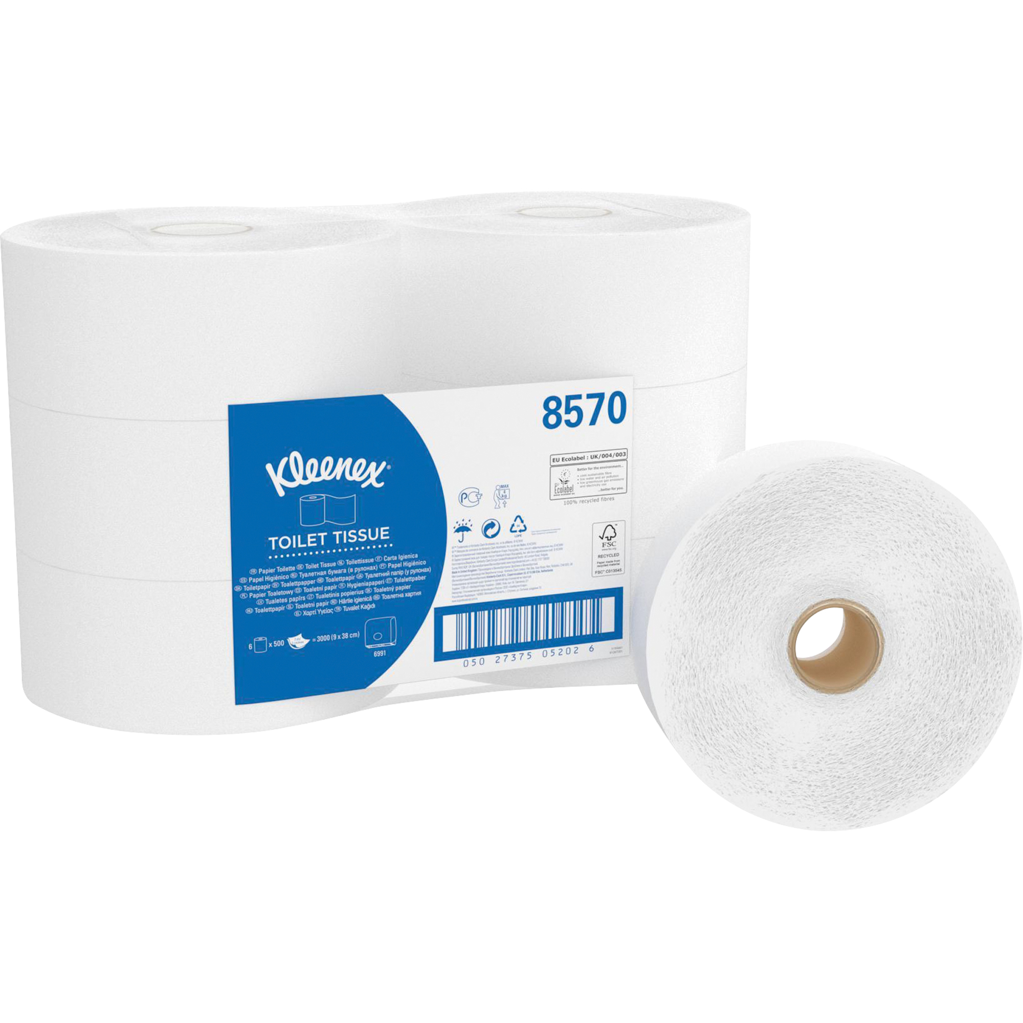 Kleenex® Toilettenpapier 2-lagig weiß 500 Bl./Rl. 6 Rl./Pack.