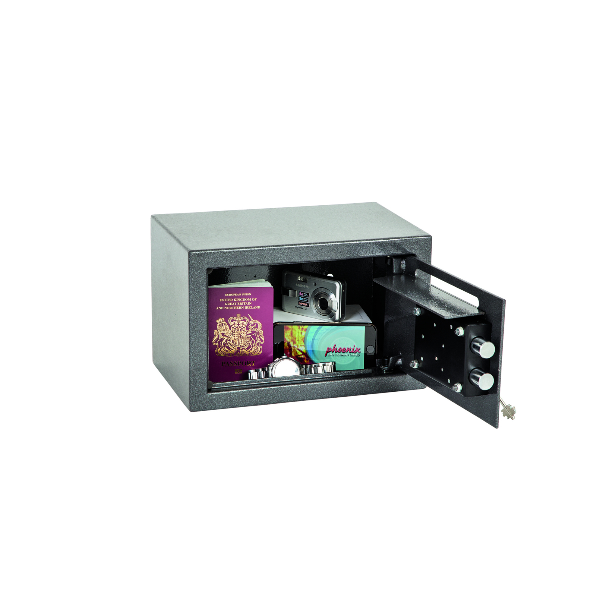 Phoenix Tresor Vela Deposit Home & Office 30,5 x 19,5 x 16 cm (B x H x T) Stahl graphit metallic