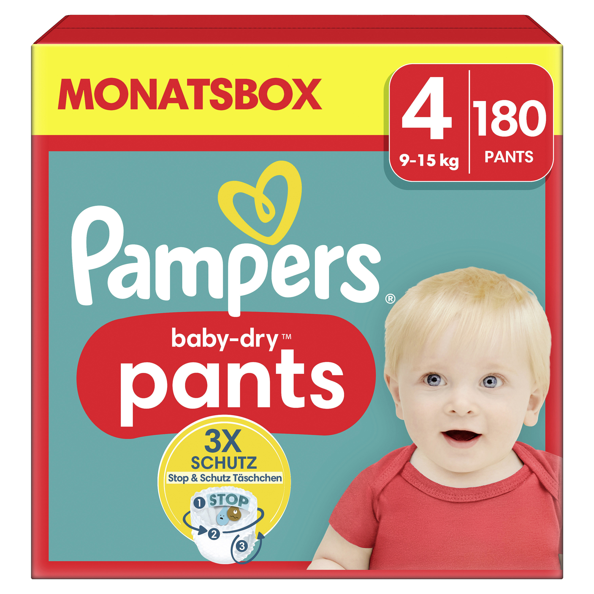 Pampers Windeln Baby Dry Pants 4 (9-15 kg) 180 St./Pack.