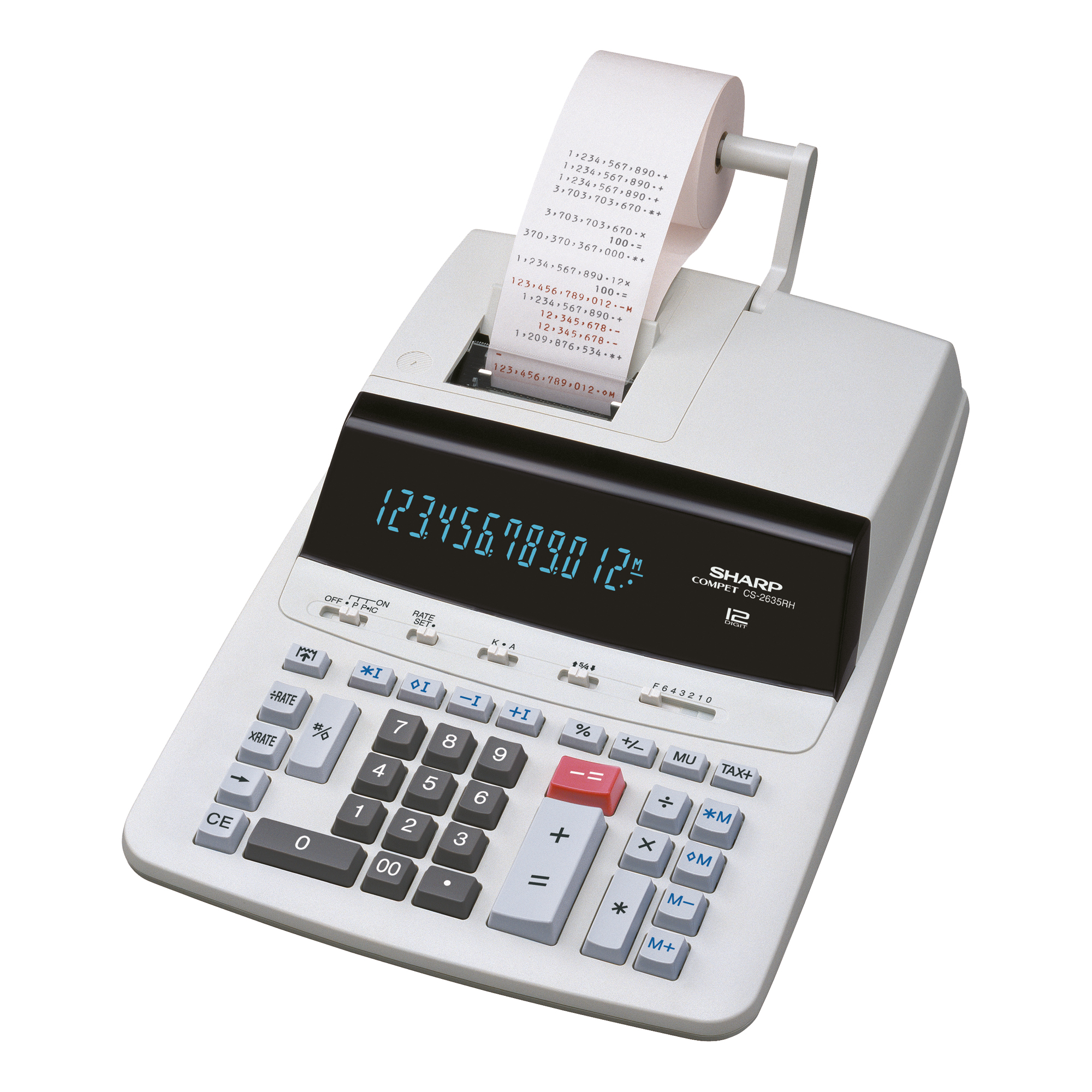 Sharp Tischrechner CS-2635RH-GYSE schwarz/rot 250 x 87 x 345 mm (B x H x T) Netzbetrieb weiß