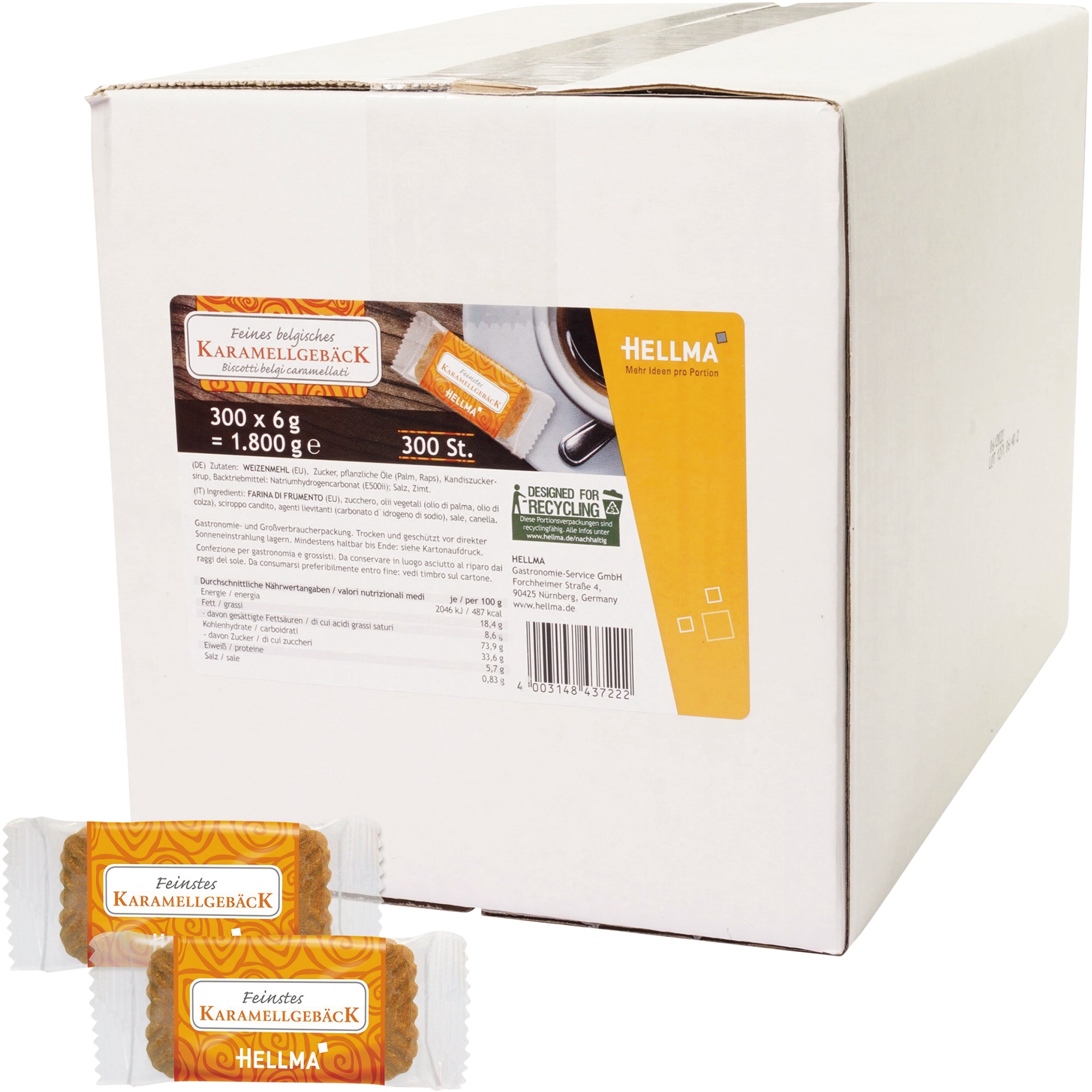 Gebäck Karamell 300 x 6 g/Pack.
