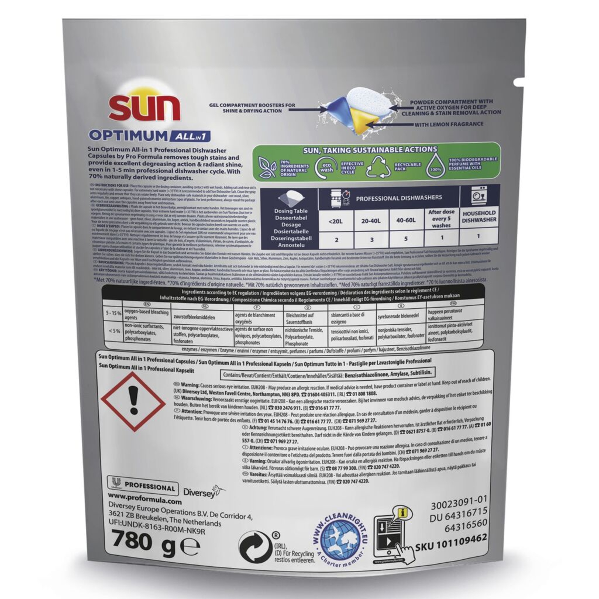 SUN Spülmaschinentabs Optimum All in 1 Professional Citrus 52 St./Pack.